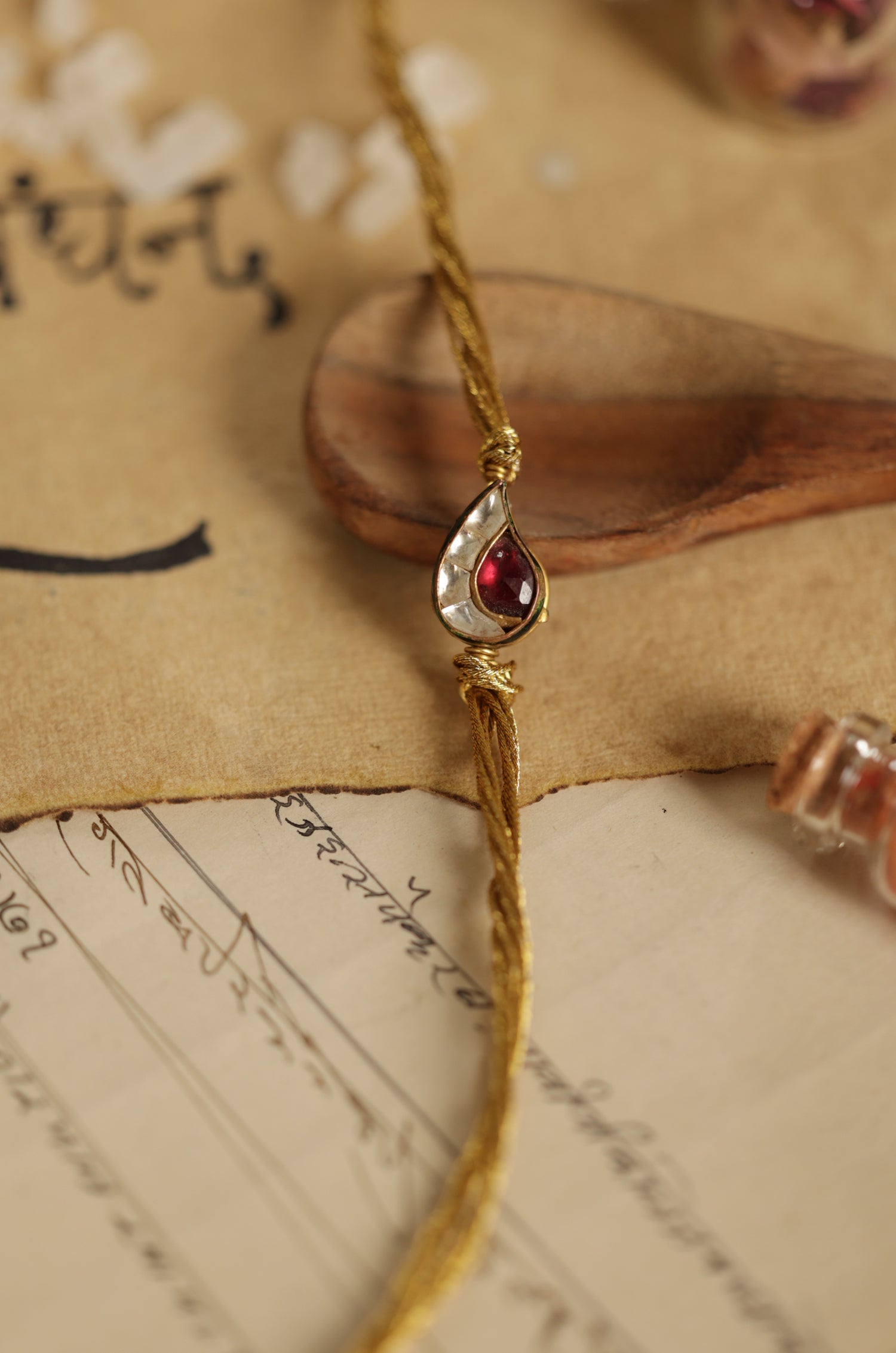 Karthik Red Kundan Rakhi