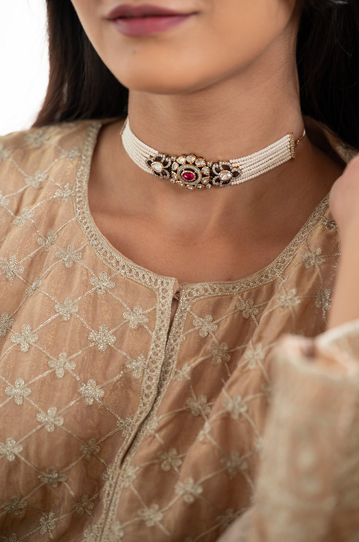 Azeera Polki Choker Necklace