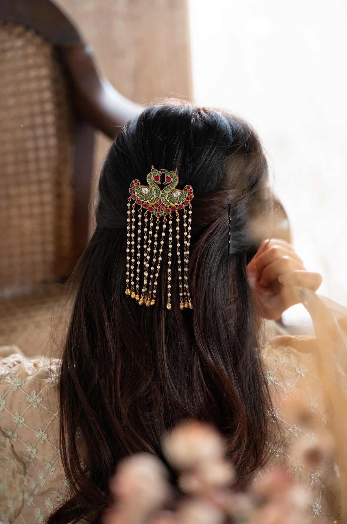 Aarika Traditional Kundan Braid Pin