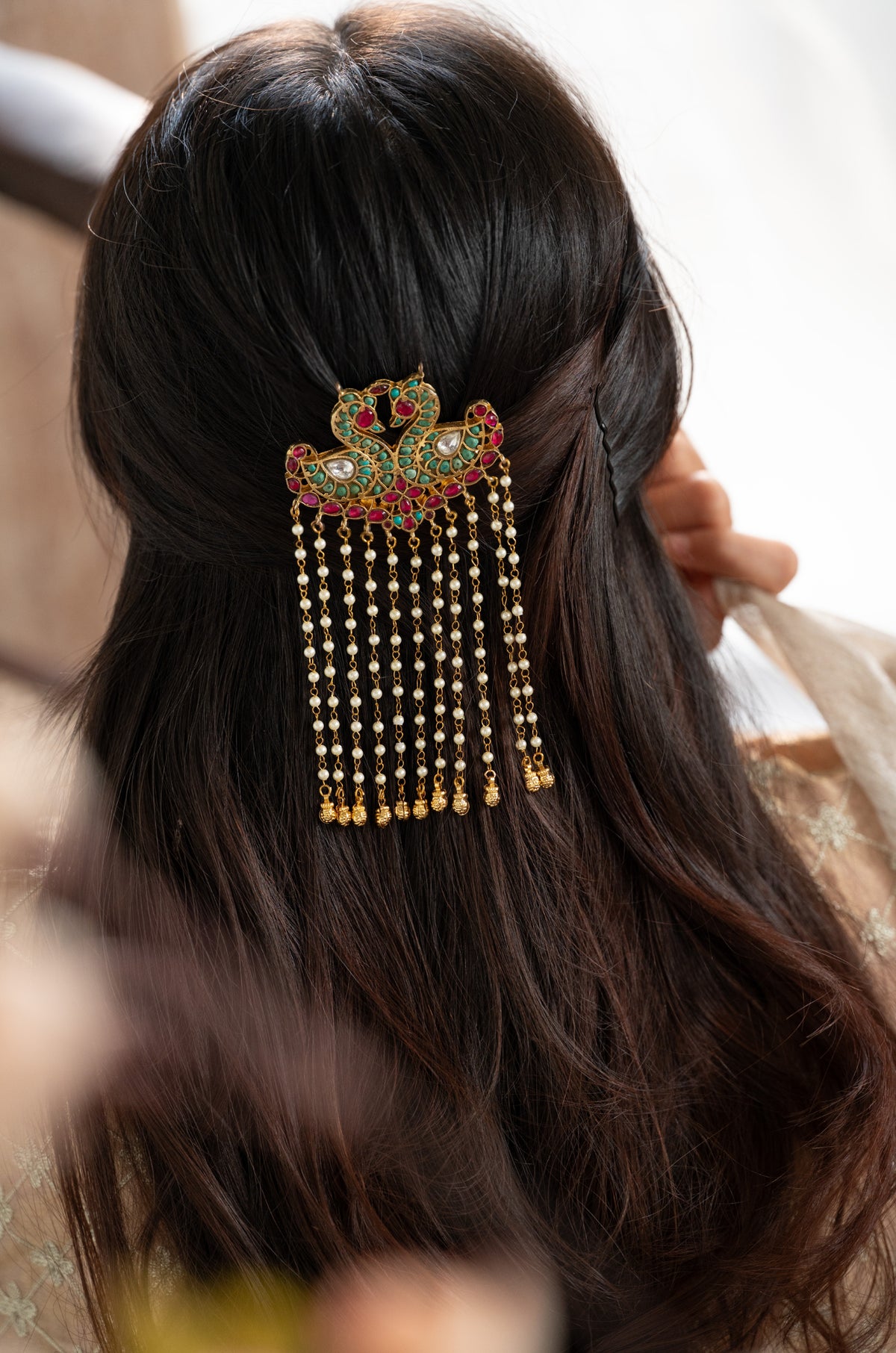 Aarika Traditional Kundan Braid Pin