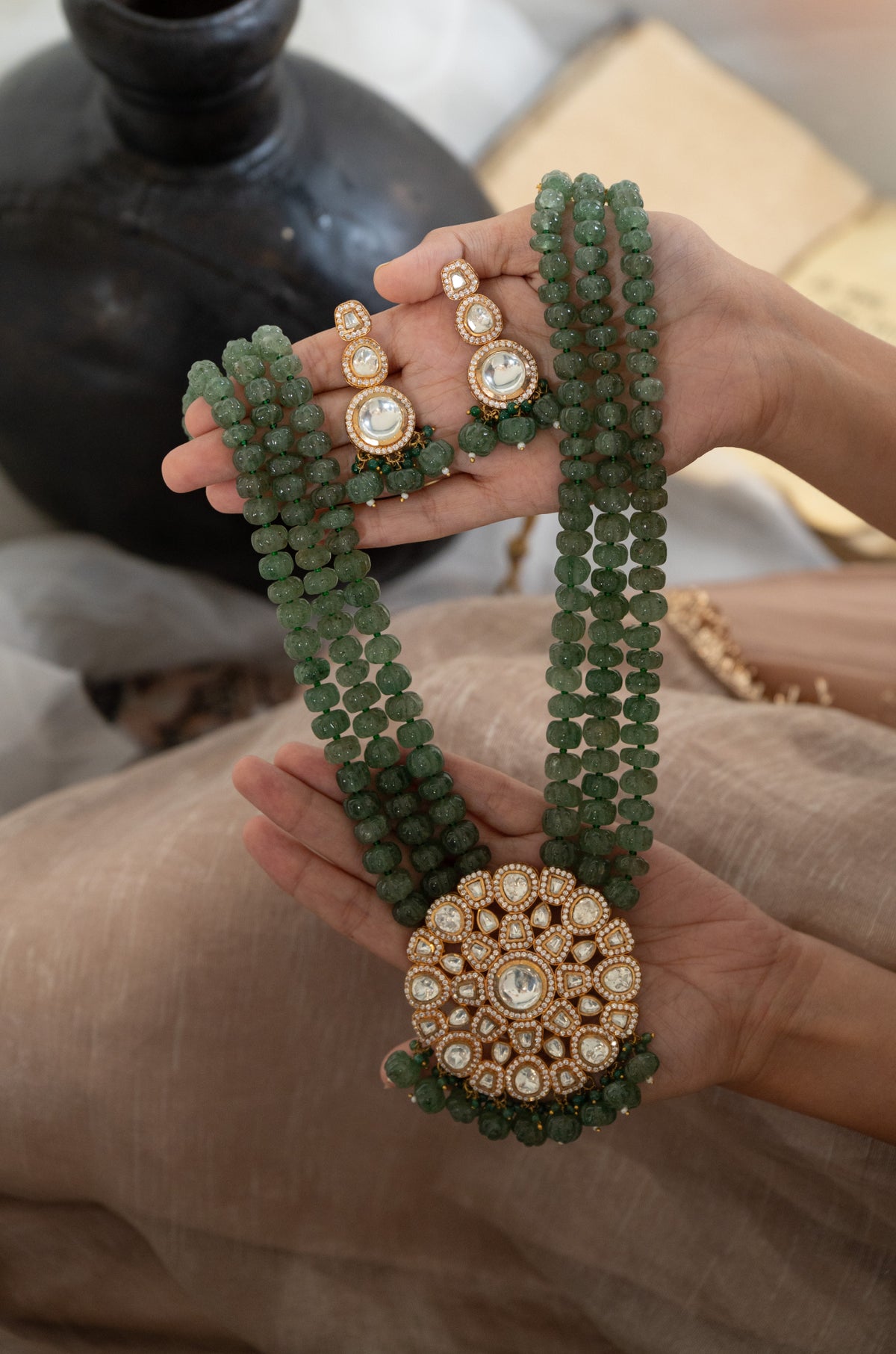 Khushi Green Victorian Necklace Set