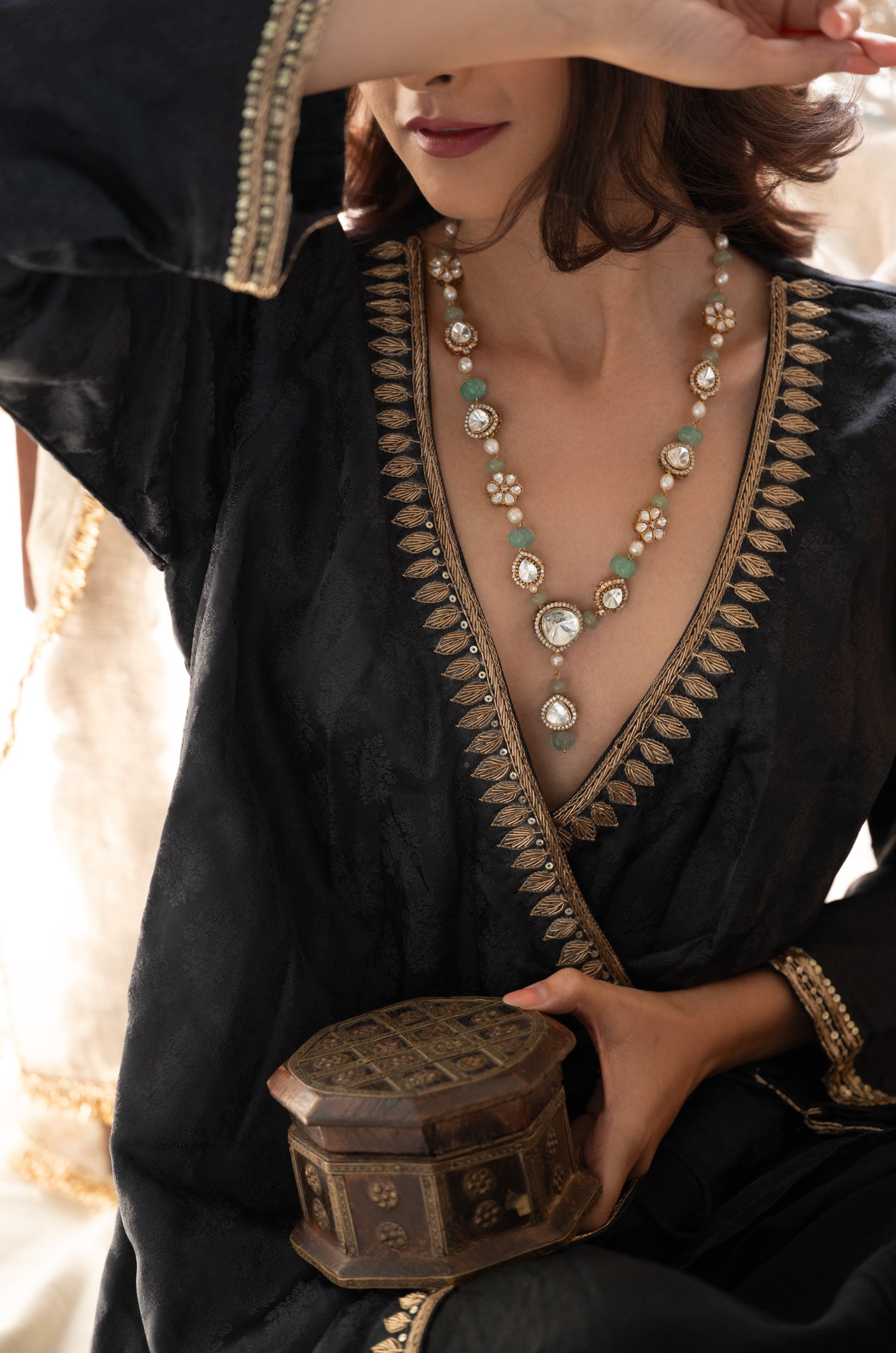Marvi Mint Polki Necklace