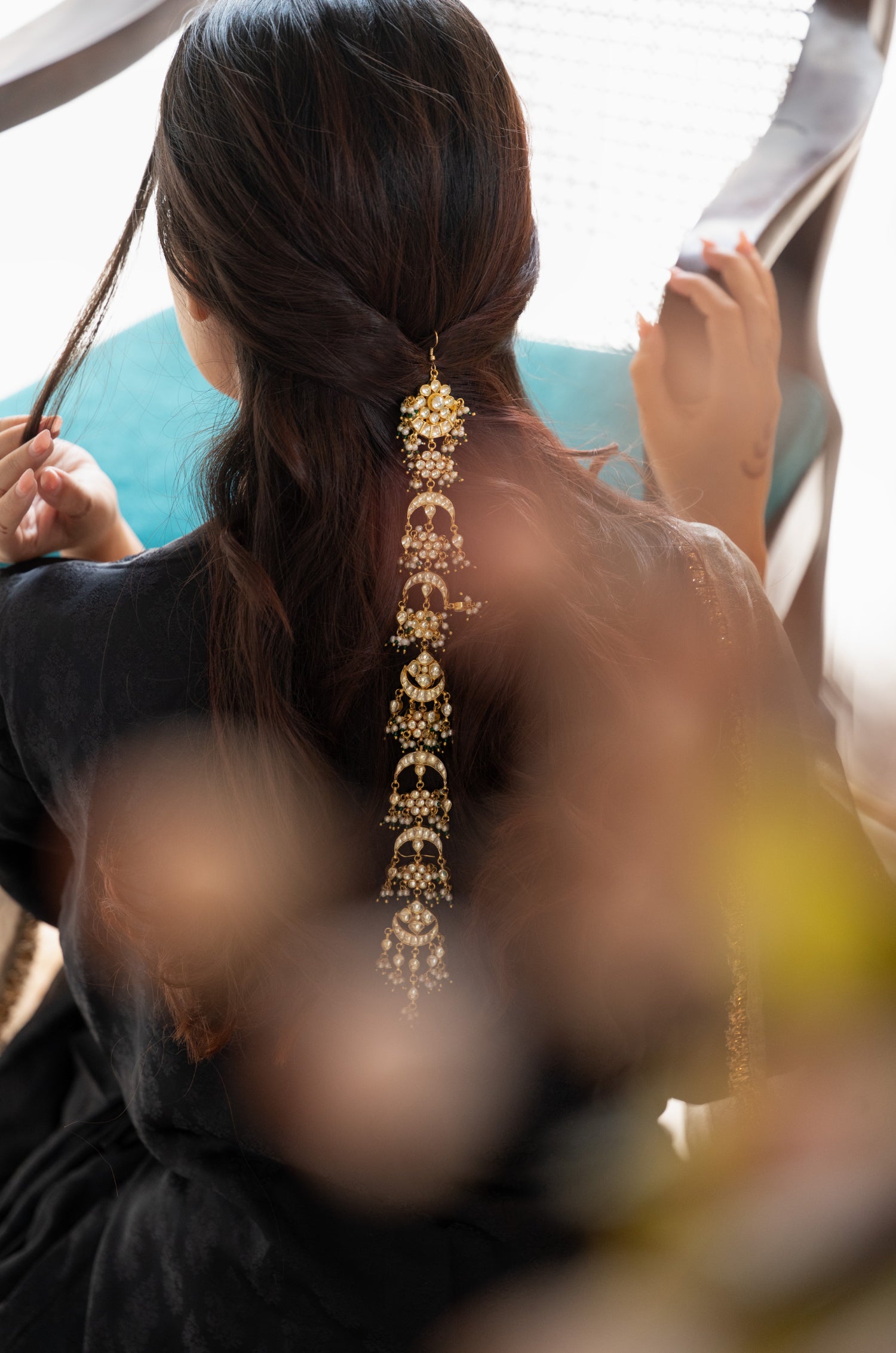 Esha Kundan Braid Pin