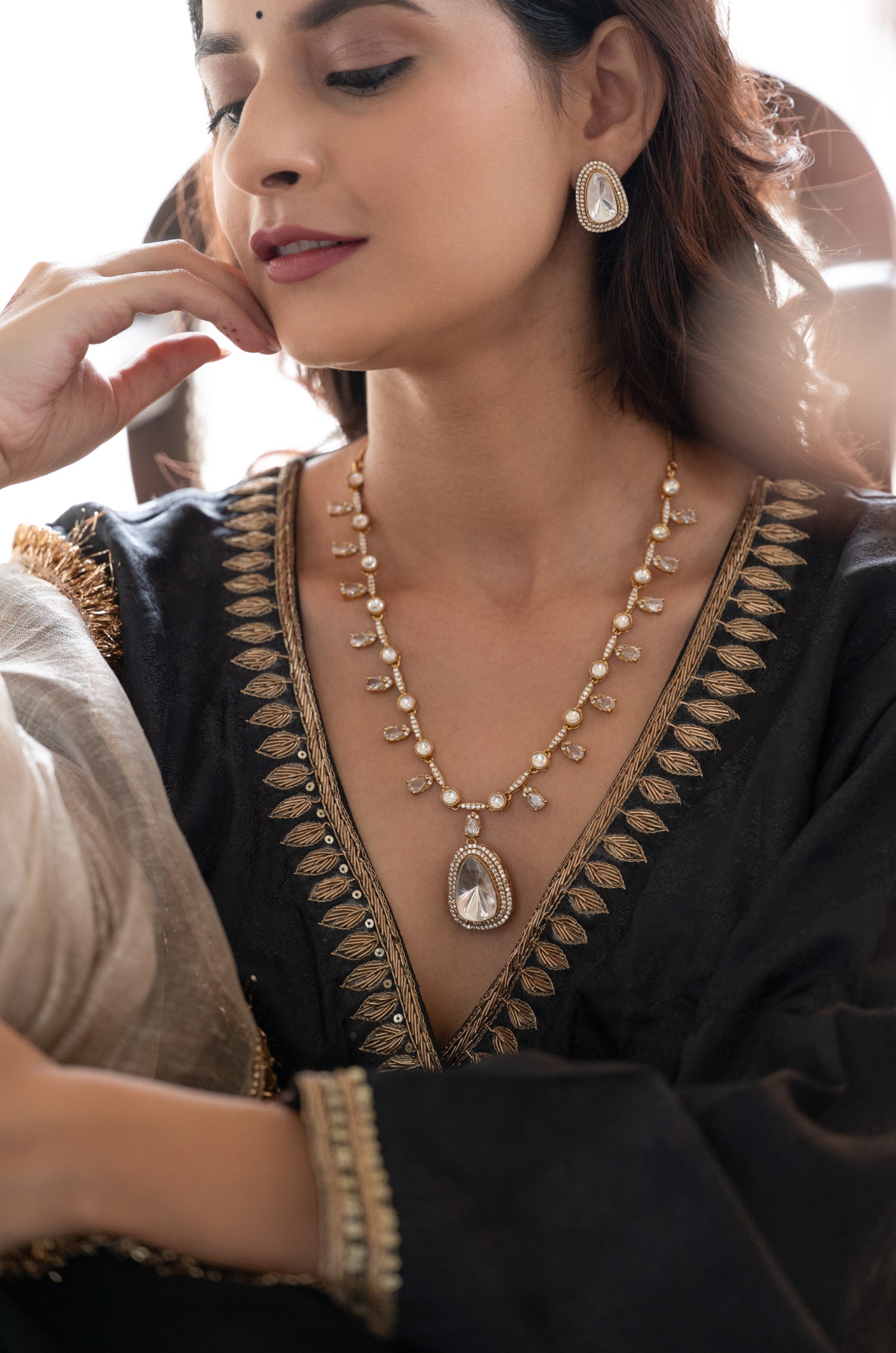 Oreen Polki Necklace Set