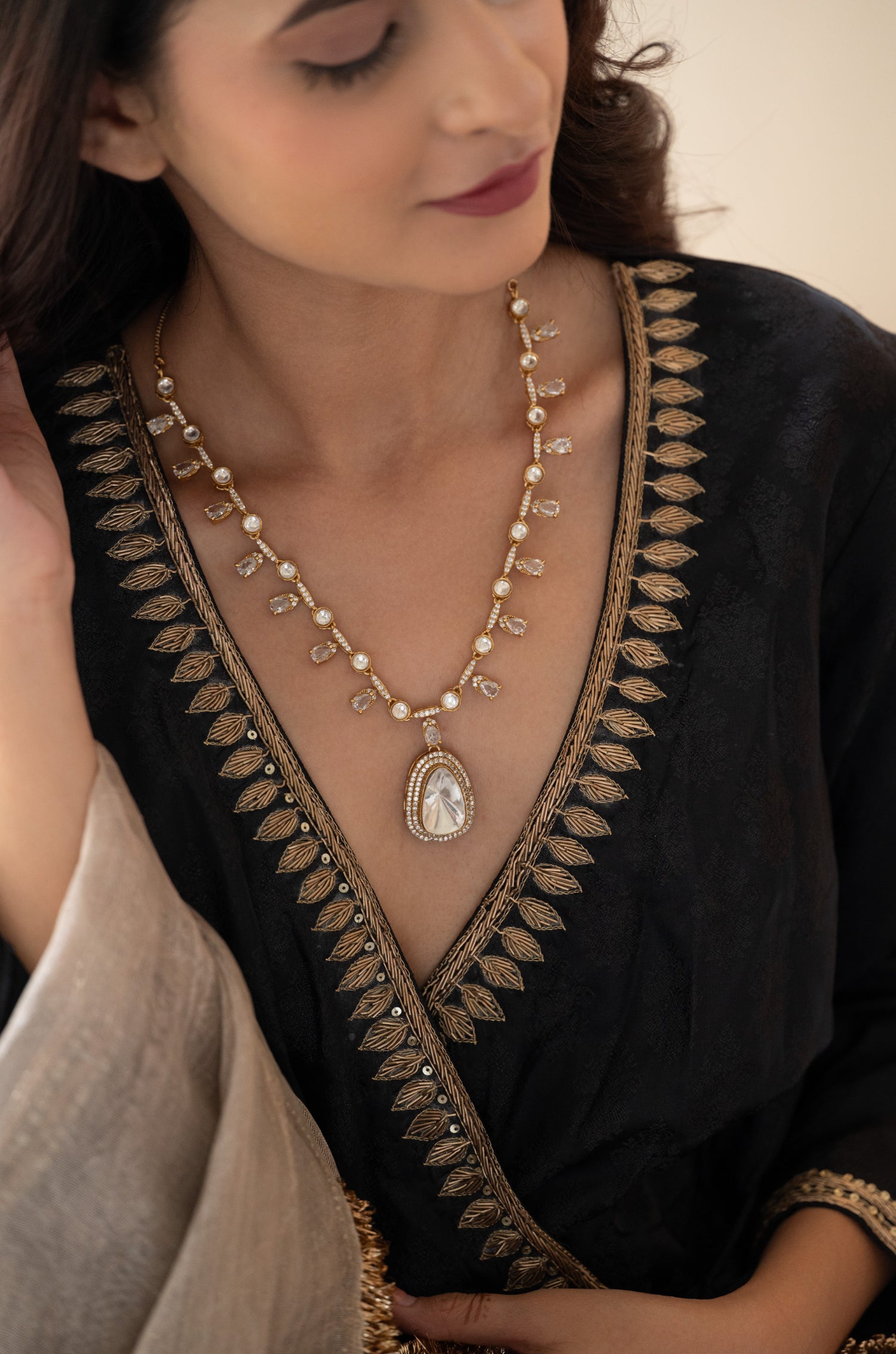 Oreen Polki Necklace Set
