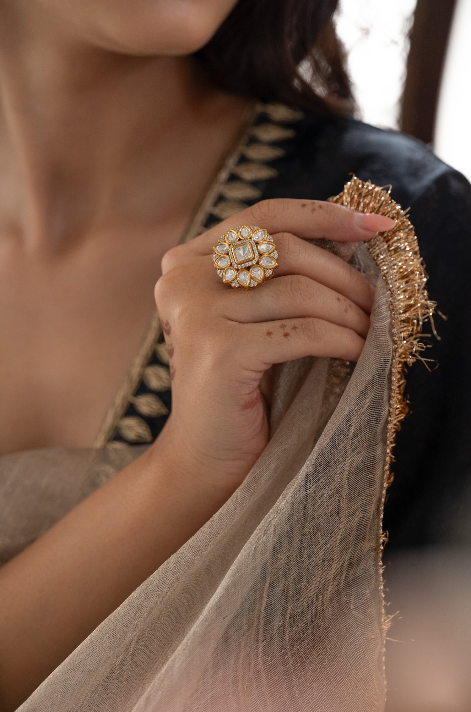 Amina Polki Ring