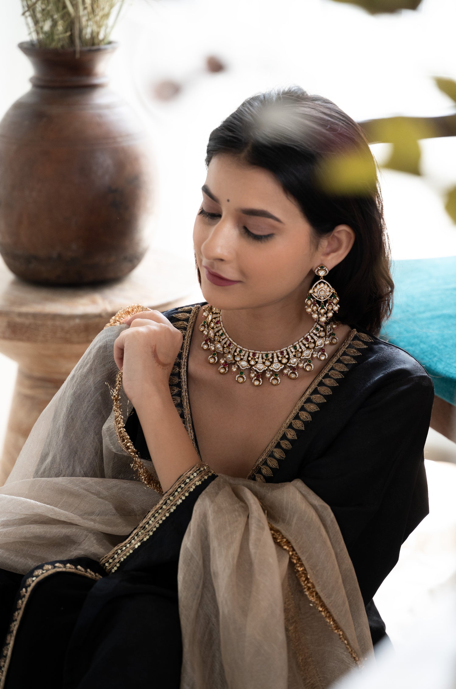 Mayra Polki Necklace Set