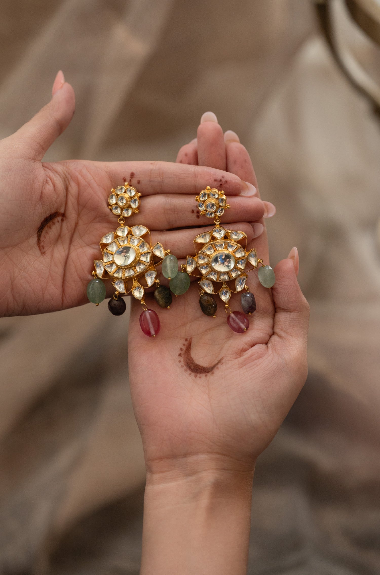 Nairobi Multicolored Kundan Earrings