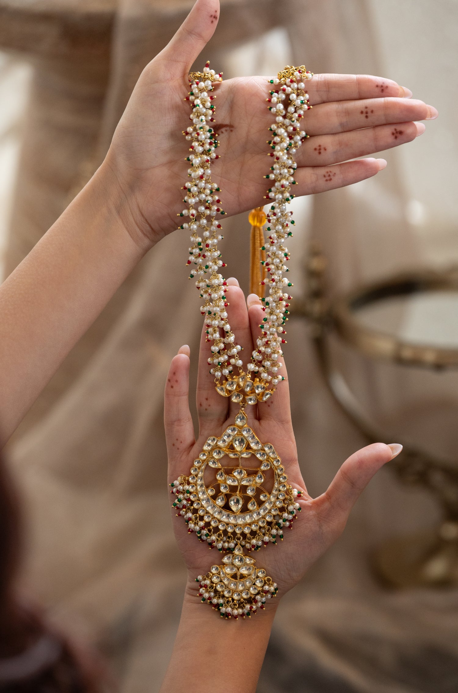 Anjana Green Kundan Necklace