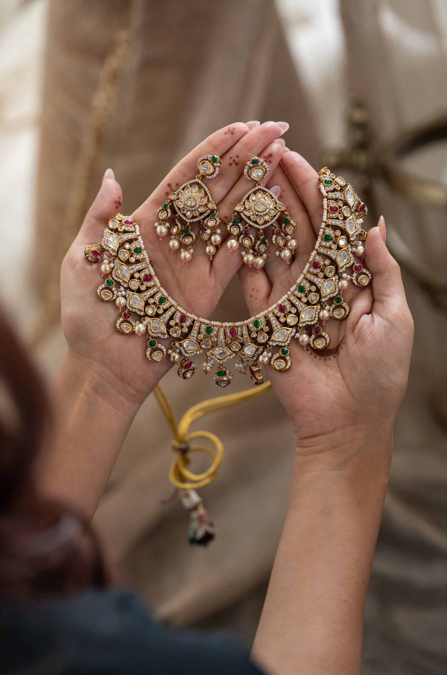 Mayra Polki Necklace Set