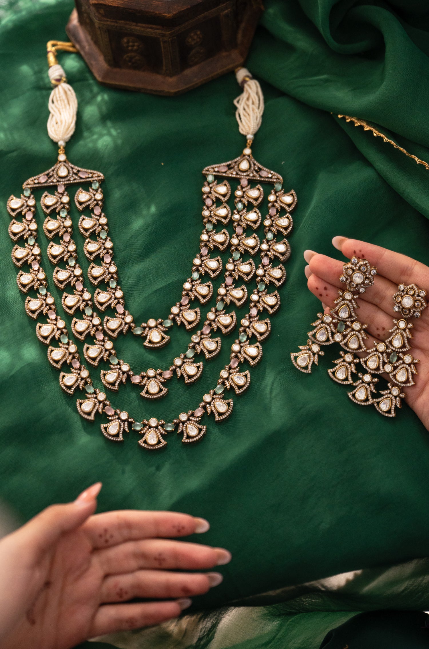 Triveni Pastel Victorian Necklace Set