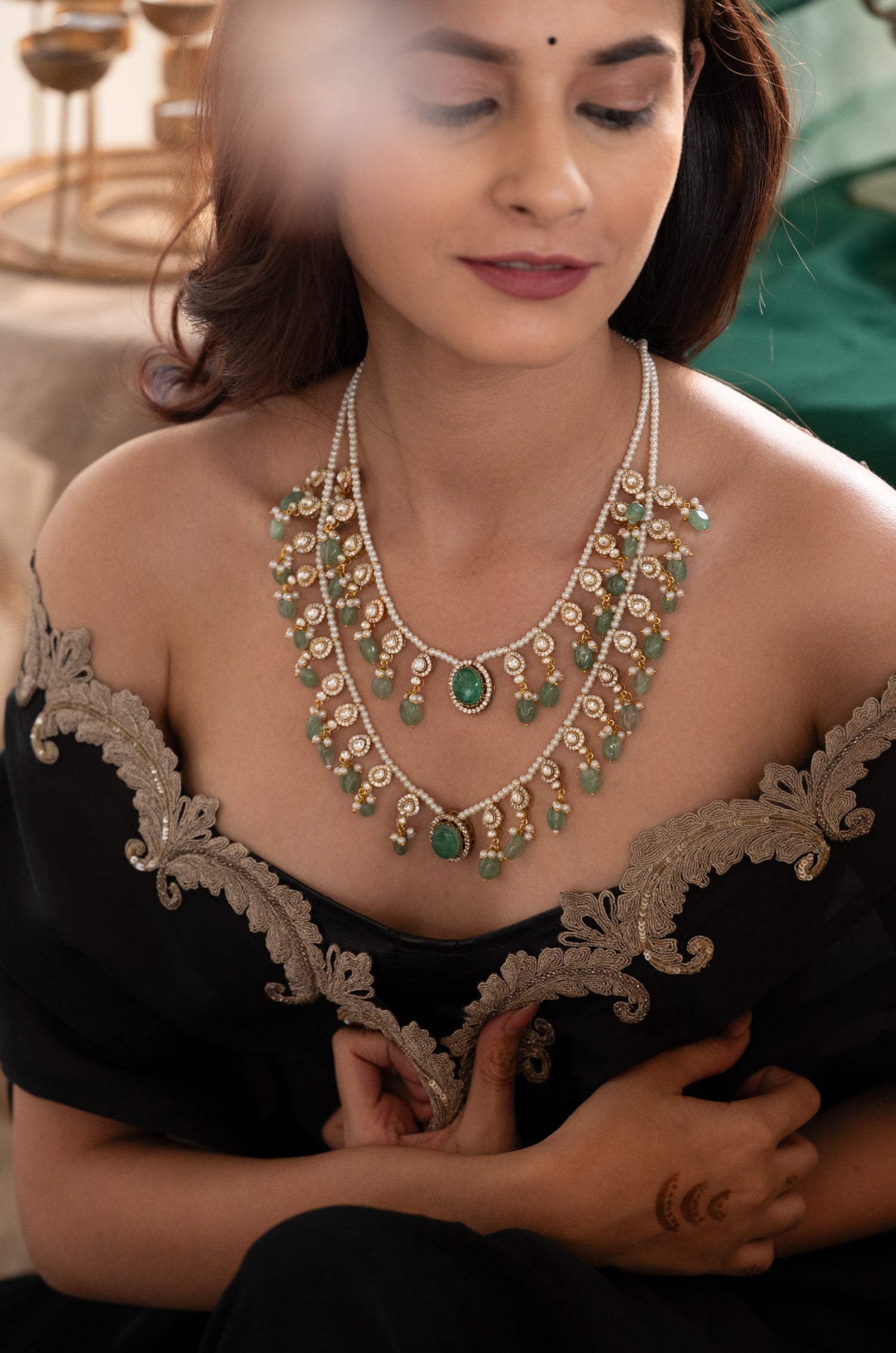 Sabya Mint Polki Necklace