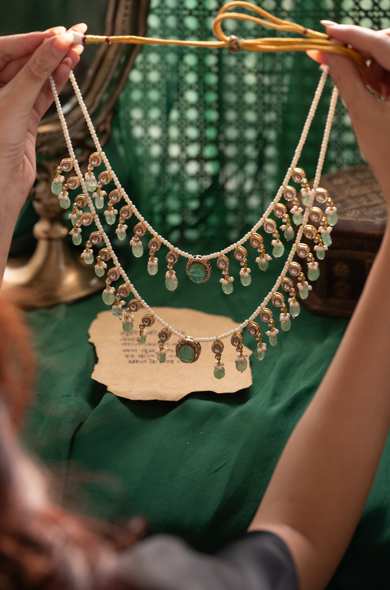 Sabya Mint Polki Necklace
