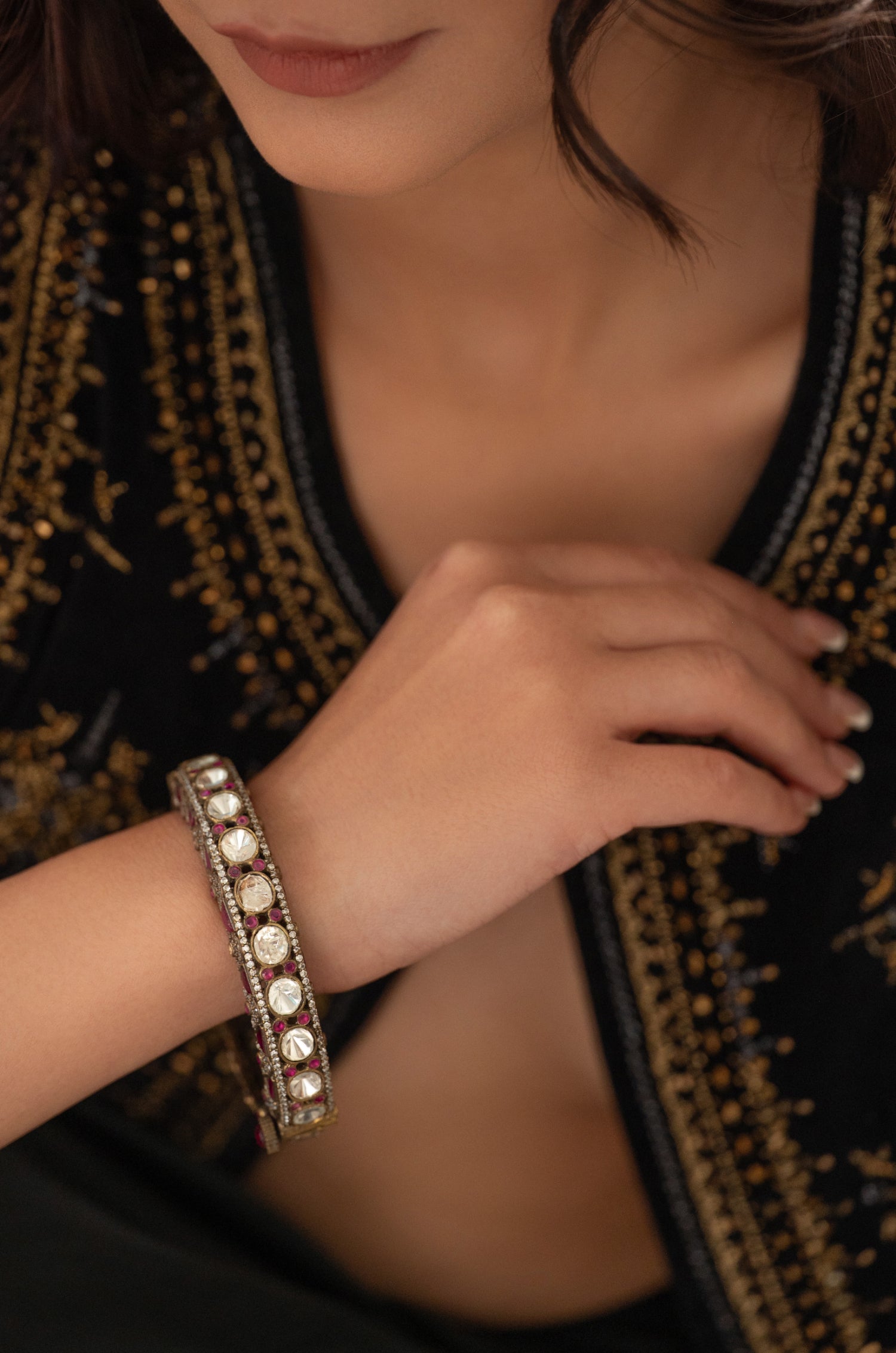 Orry Red Polki Bangle