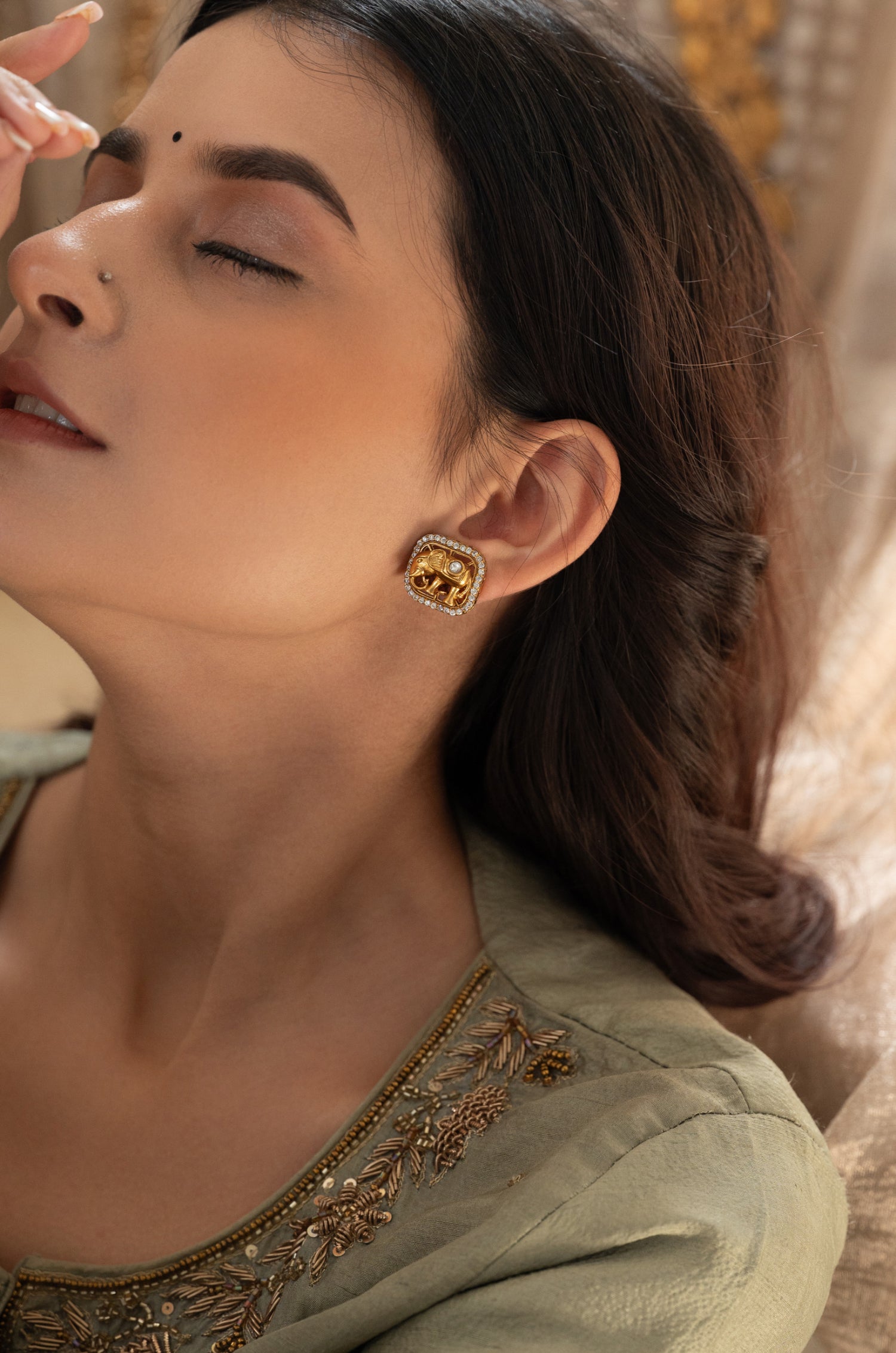 Tasha Victorian Polki Studs