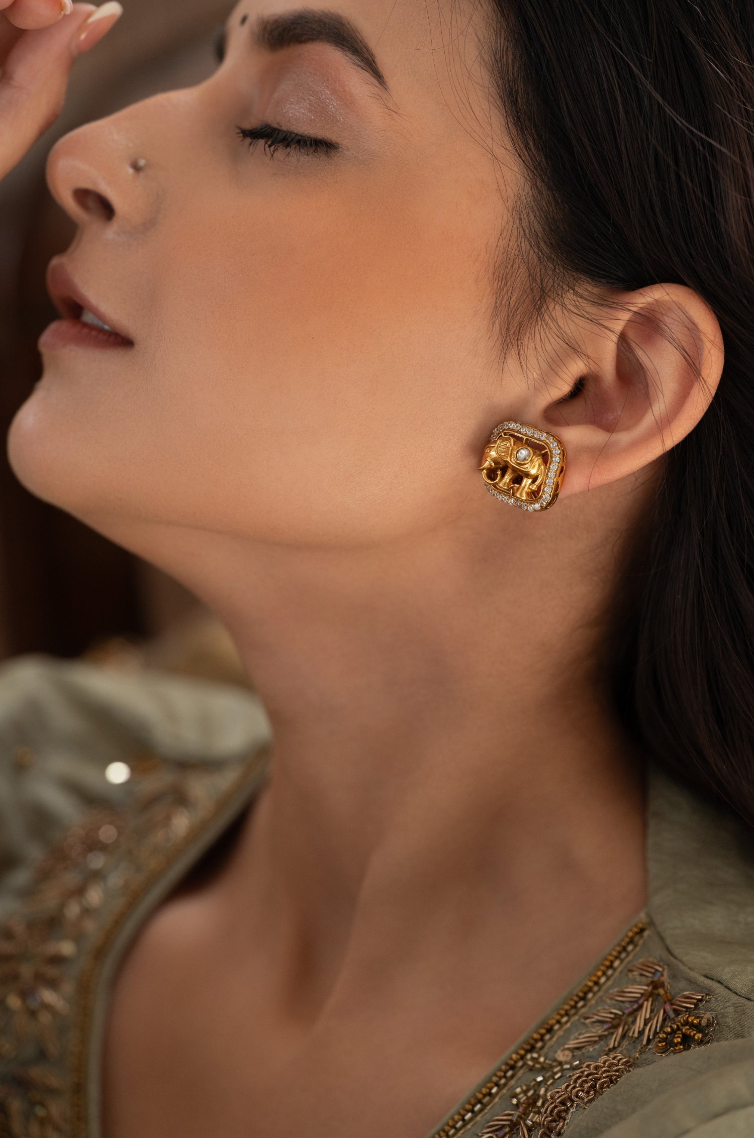 Tasha Victorian Polki Studs