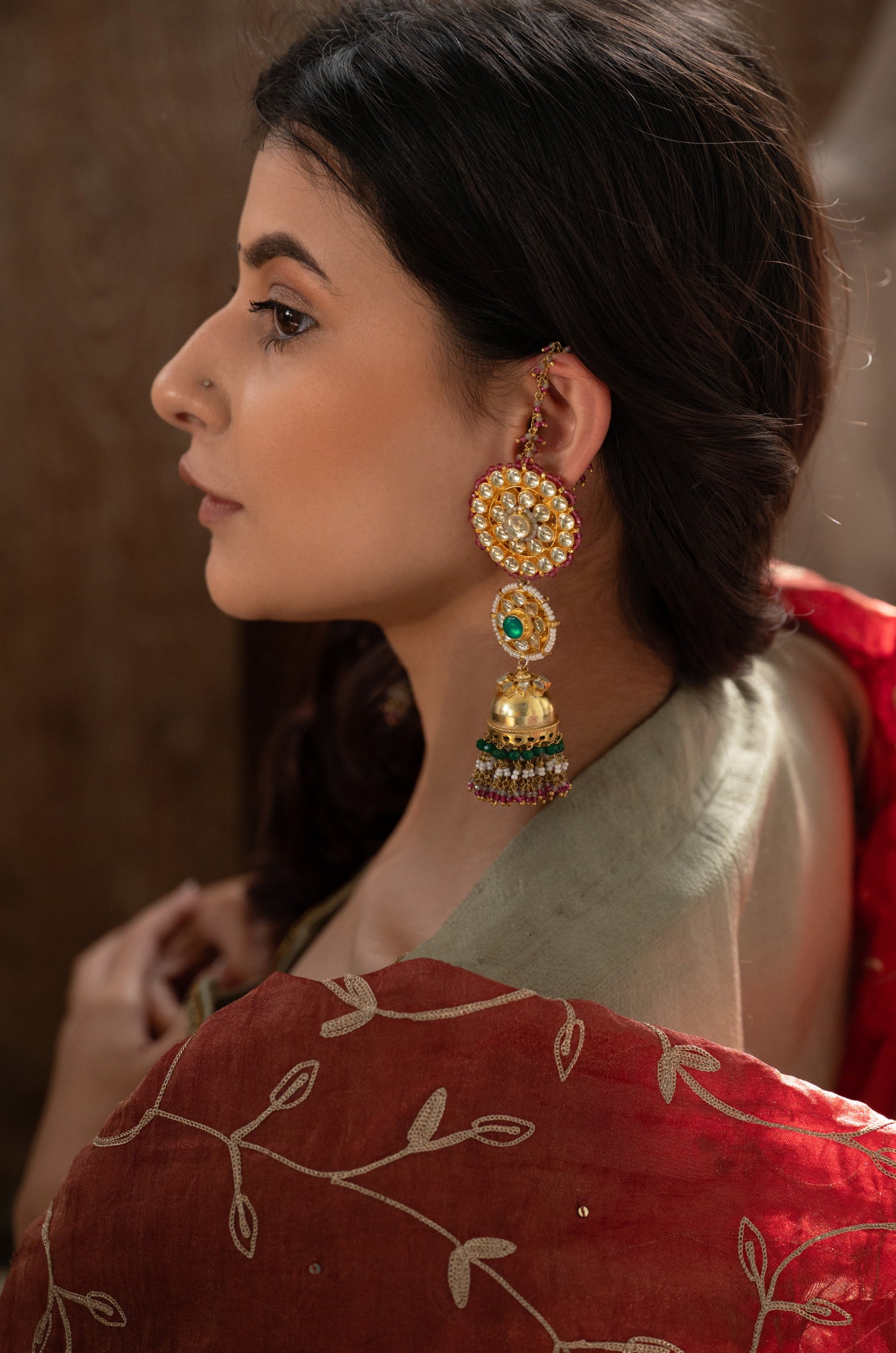 Bhanu Kundan Jhumka Earrings