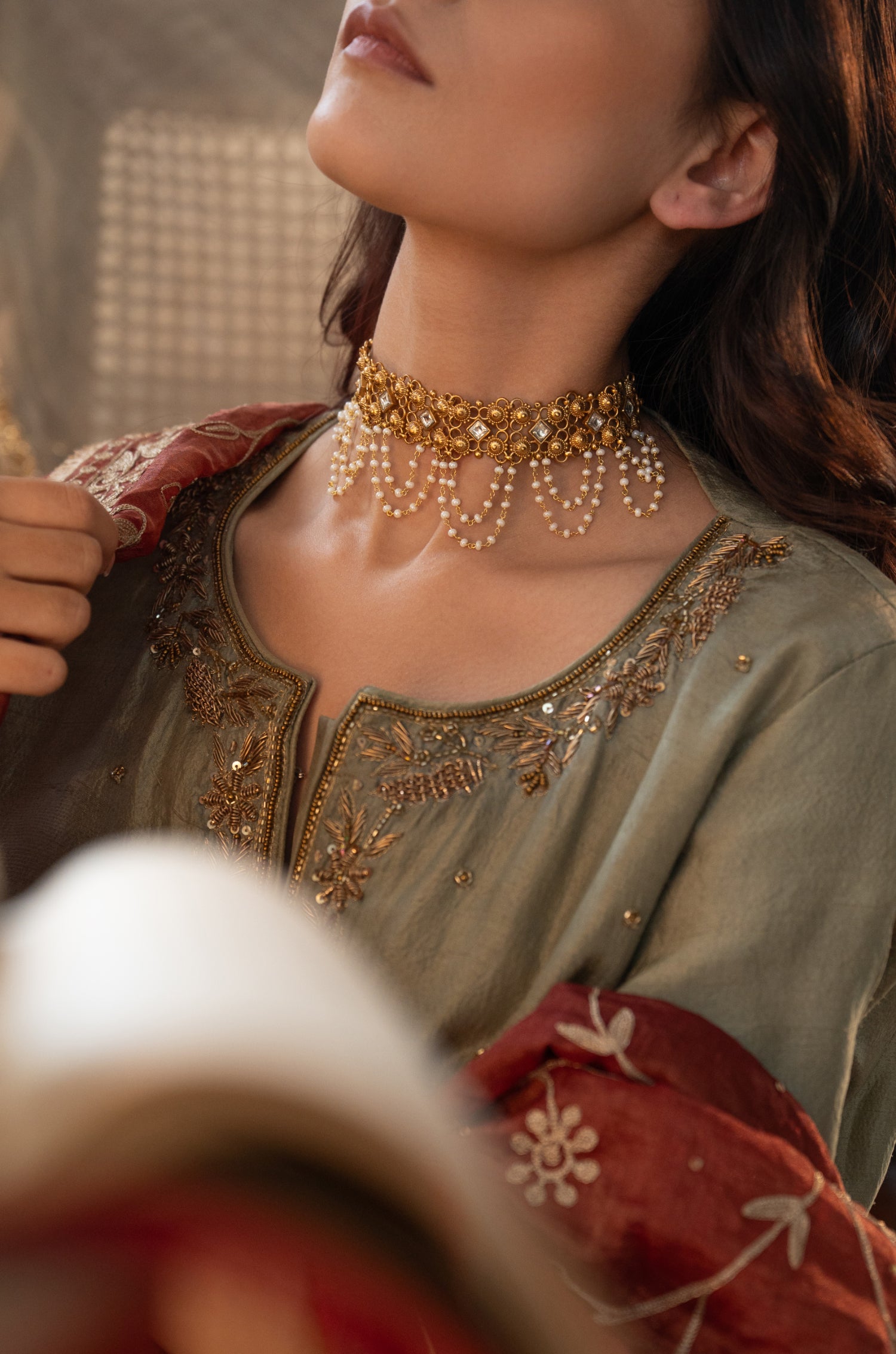 Radhika Temple Work Necklace Set
