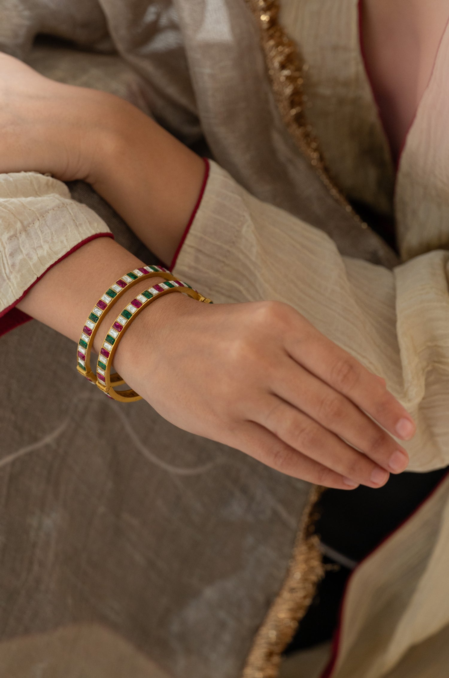 Navya Kundan Bangles - Set of 2