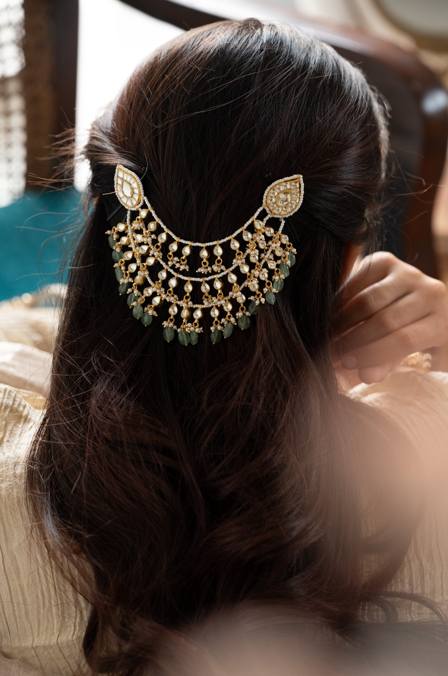 Zohra Kundan Braid Pin