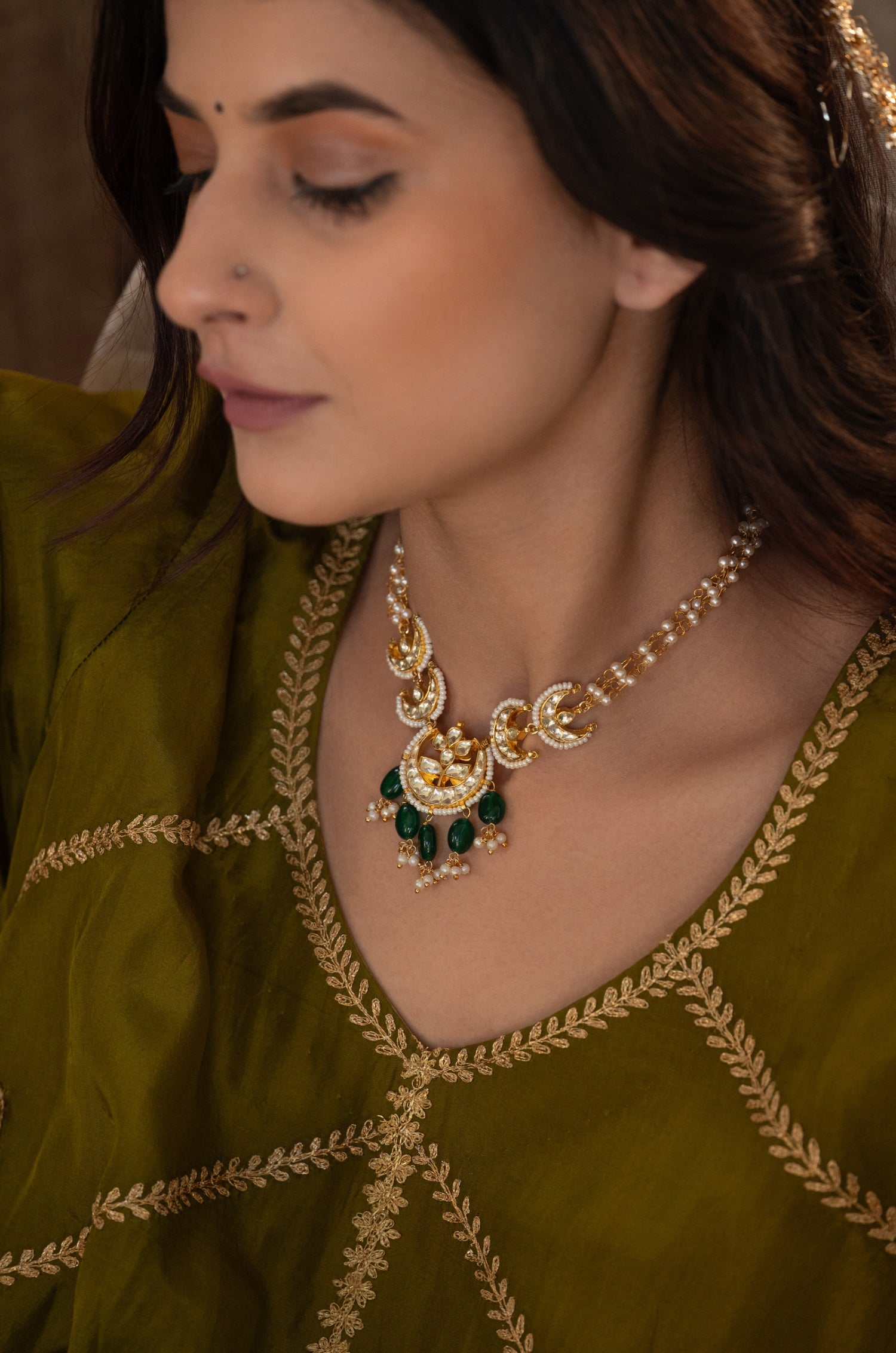 Harshita Green Necklace