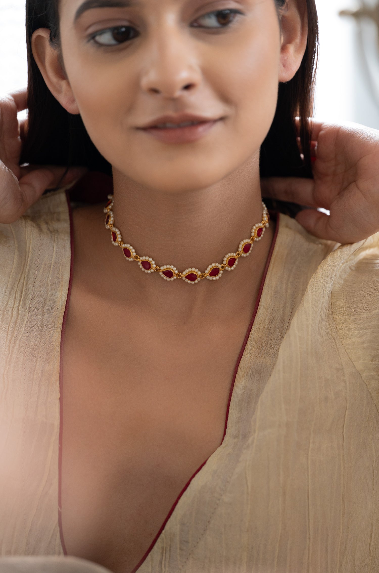 Mansi Pink Kundan Necklace