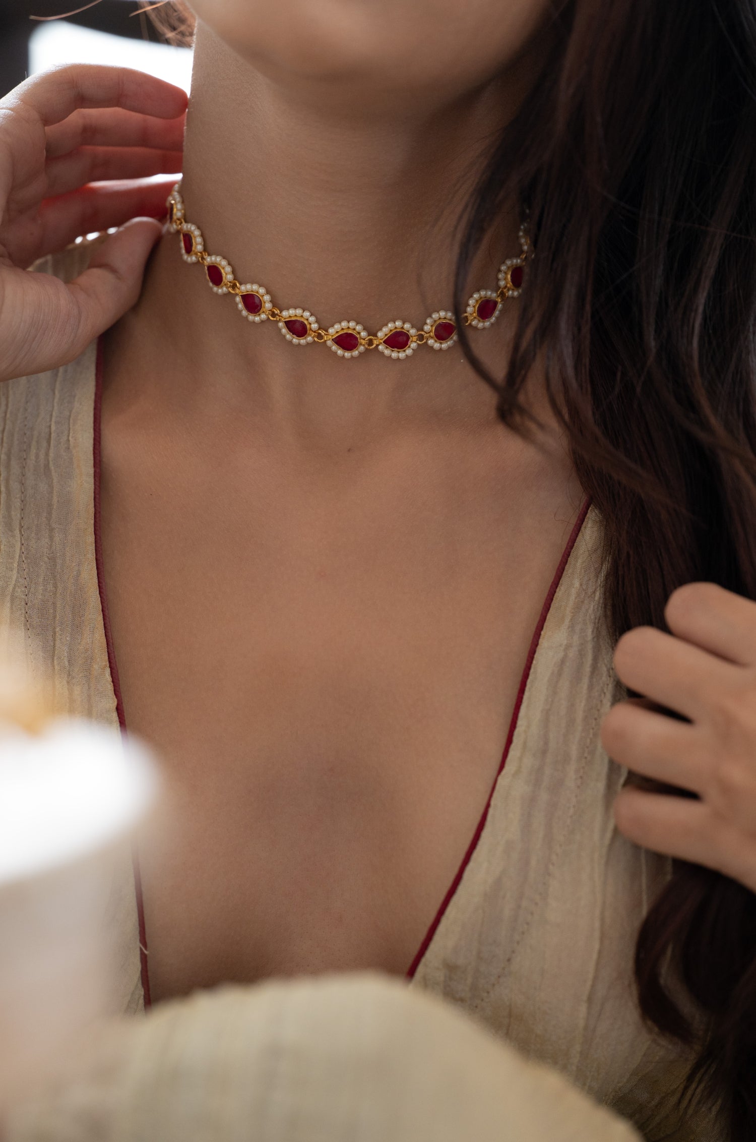 Mansi Pink Kundan Necklace