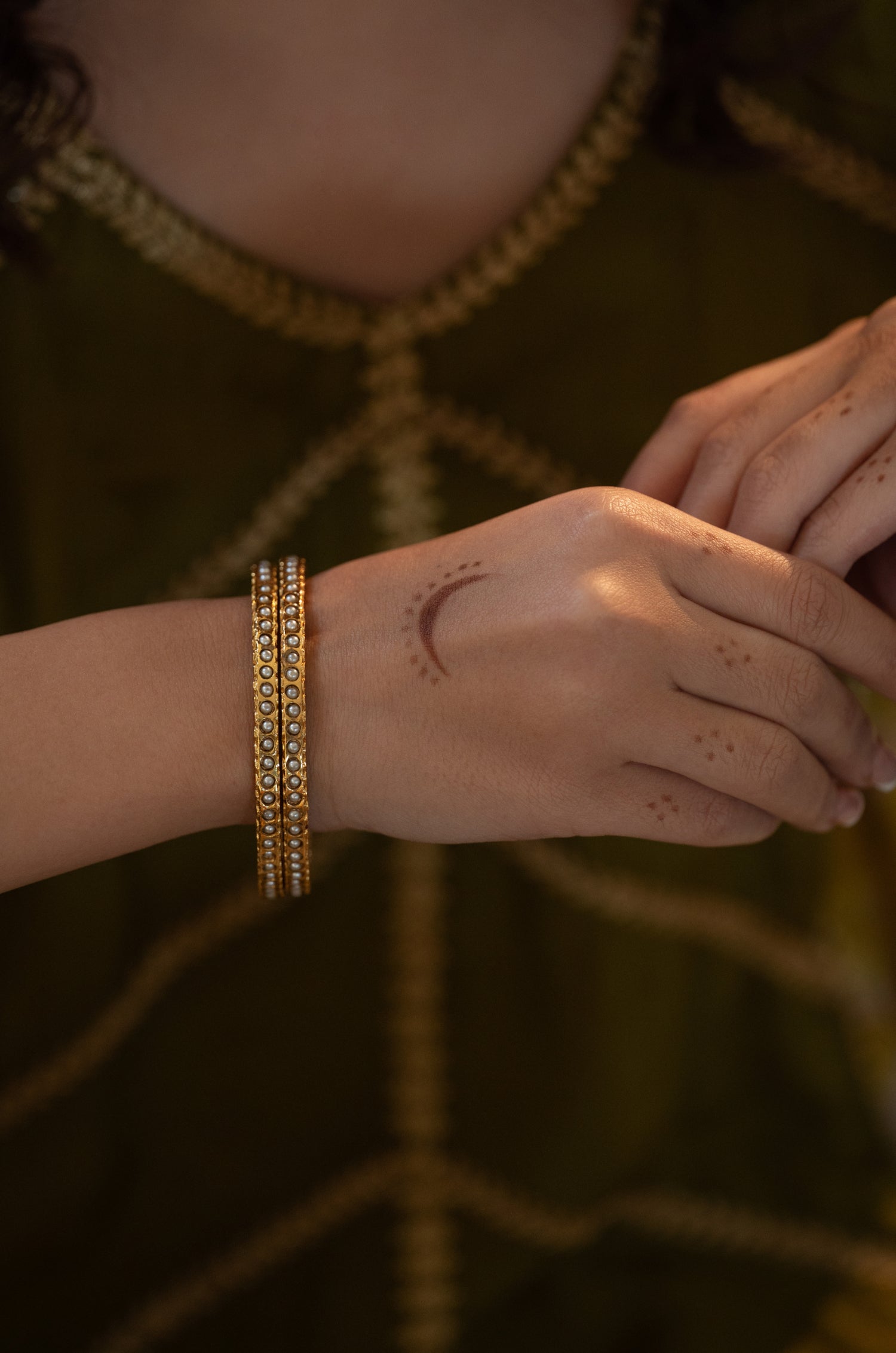 Siya Jadau Pearl Bangles - Set of 2