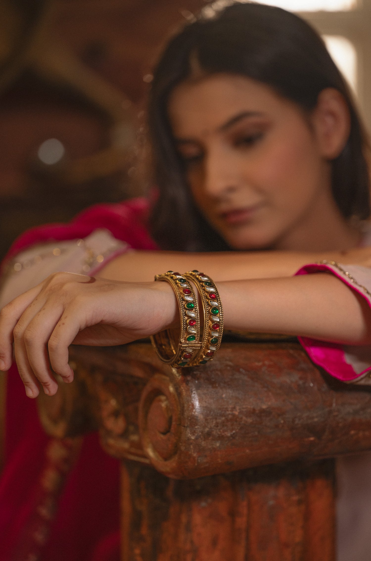 Vehanika Kundan Bangles - Set of 2