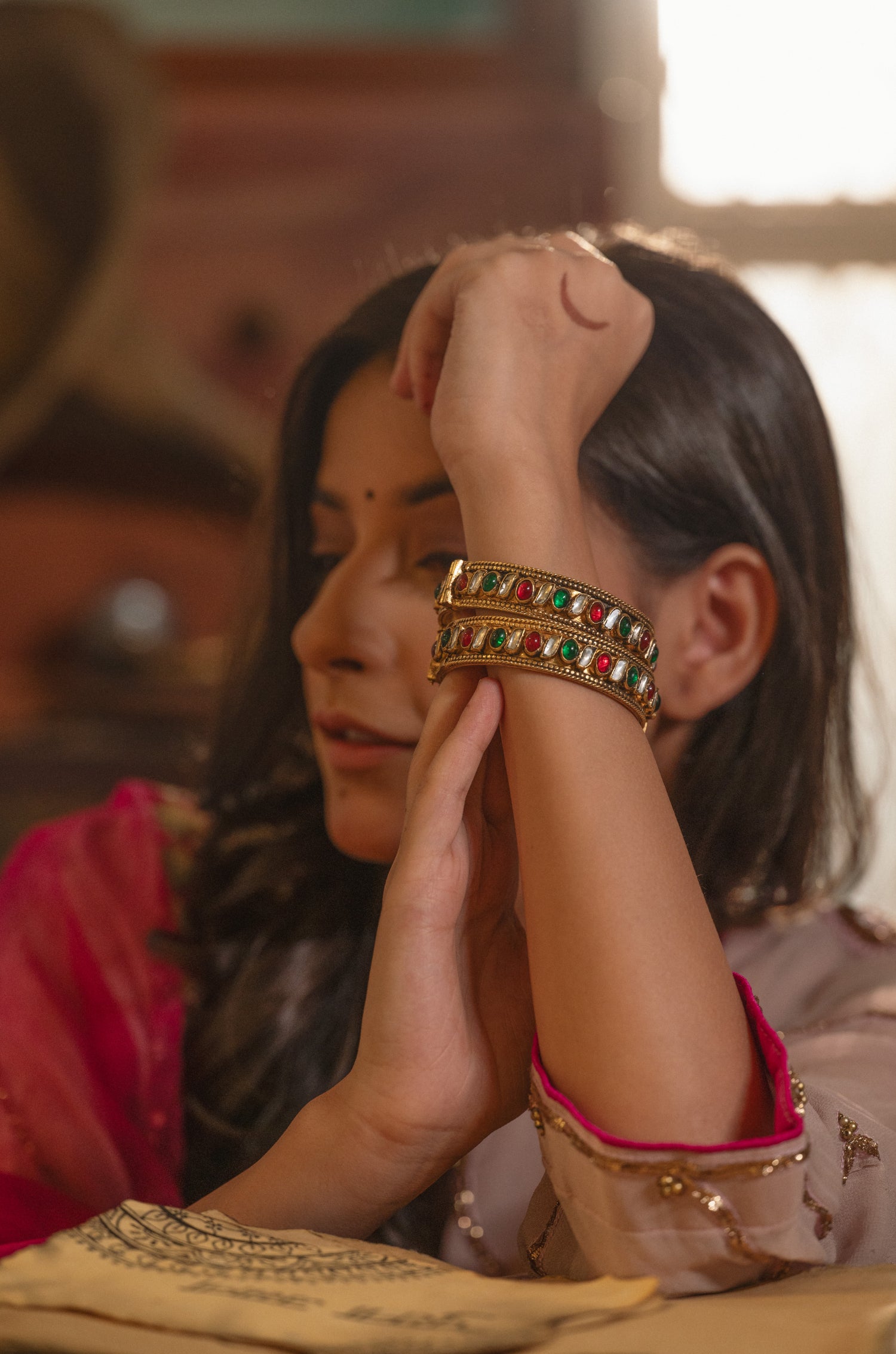Vehanika Kundan Bangles - Set of 2