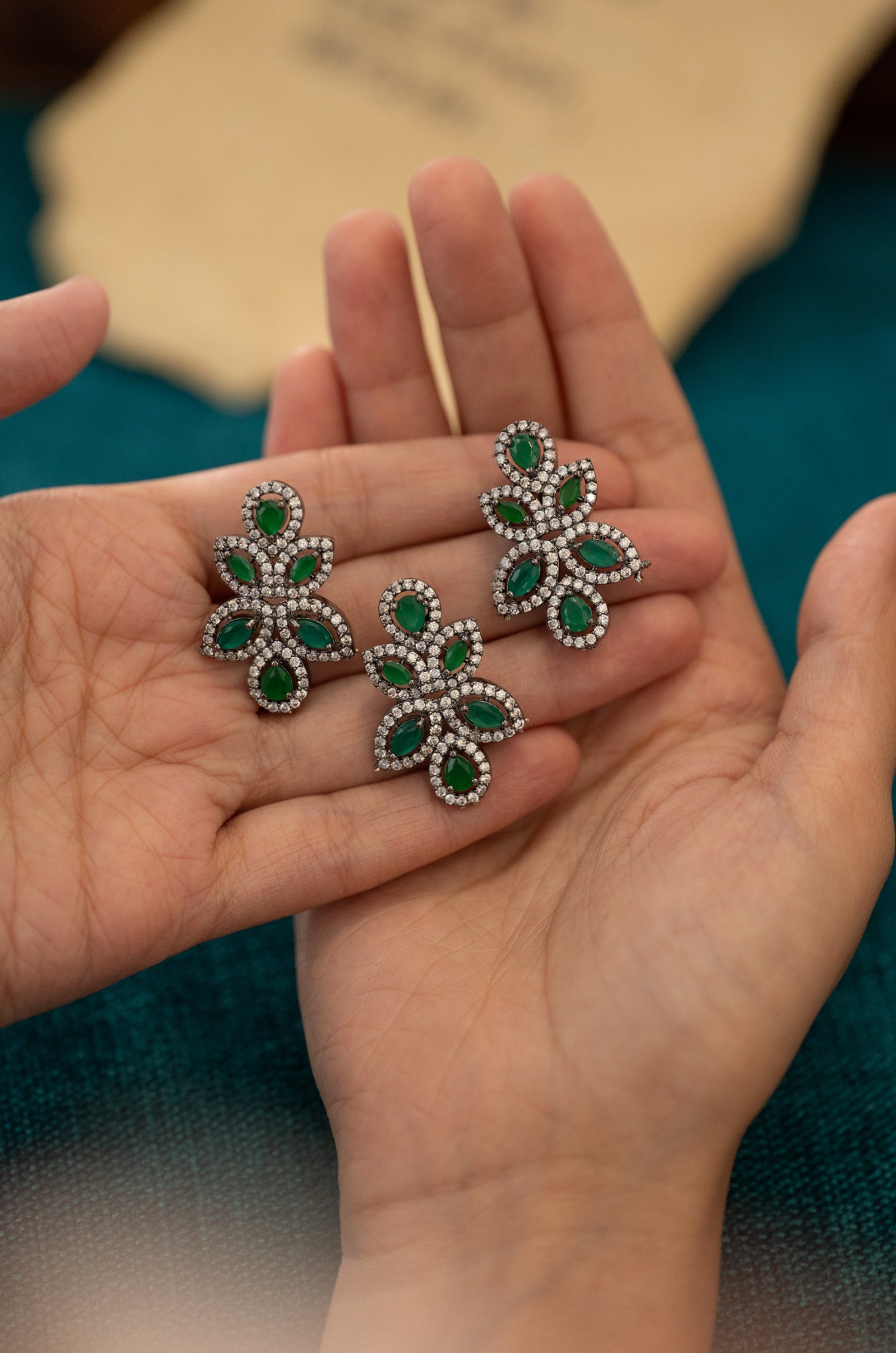 Kavi Green Braid Pin - Set of 3