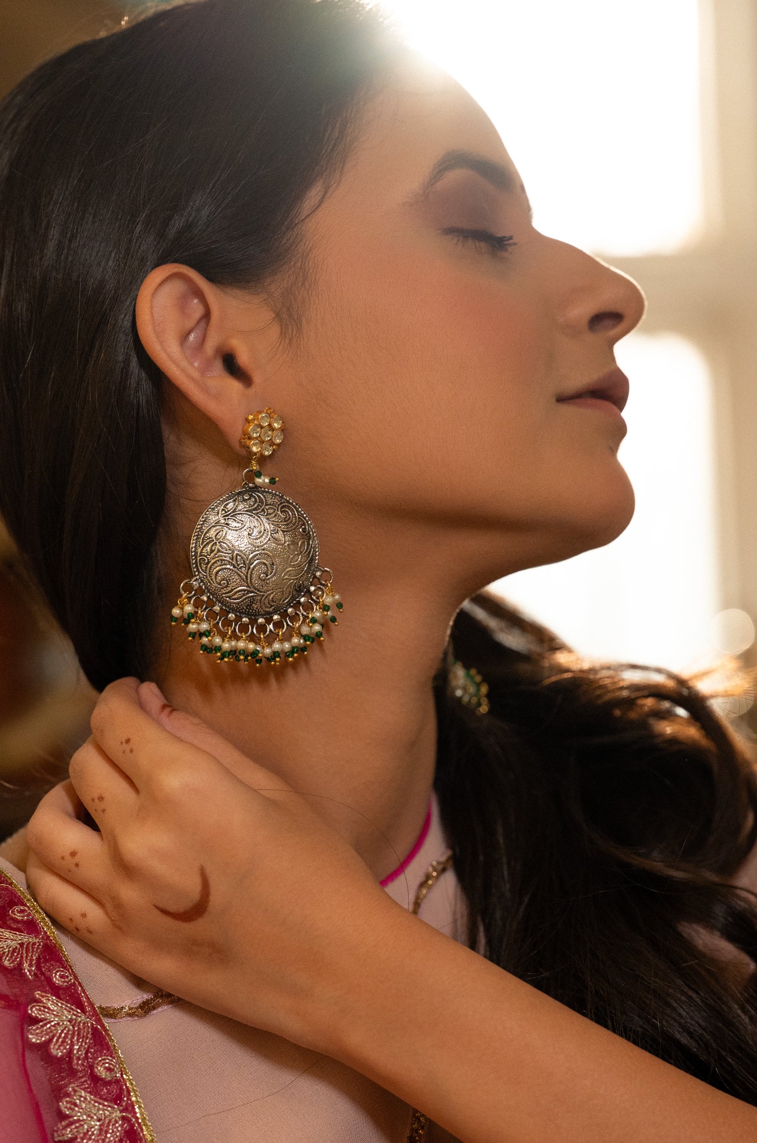 Oeshi Oxidized Silver Earrings