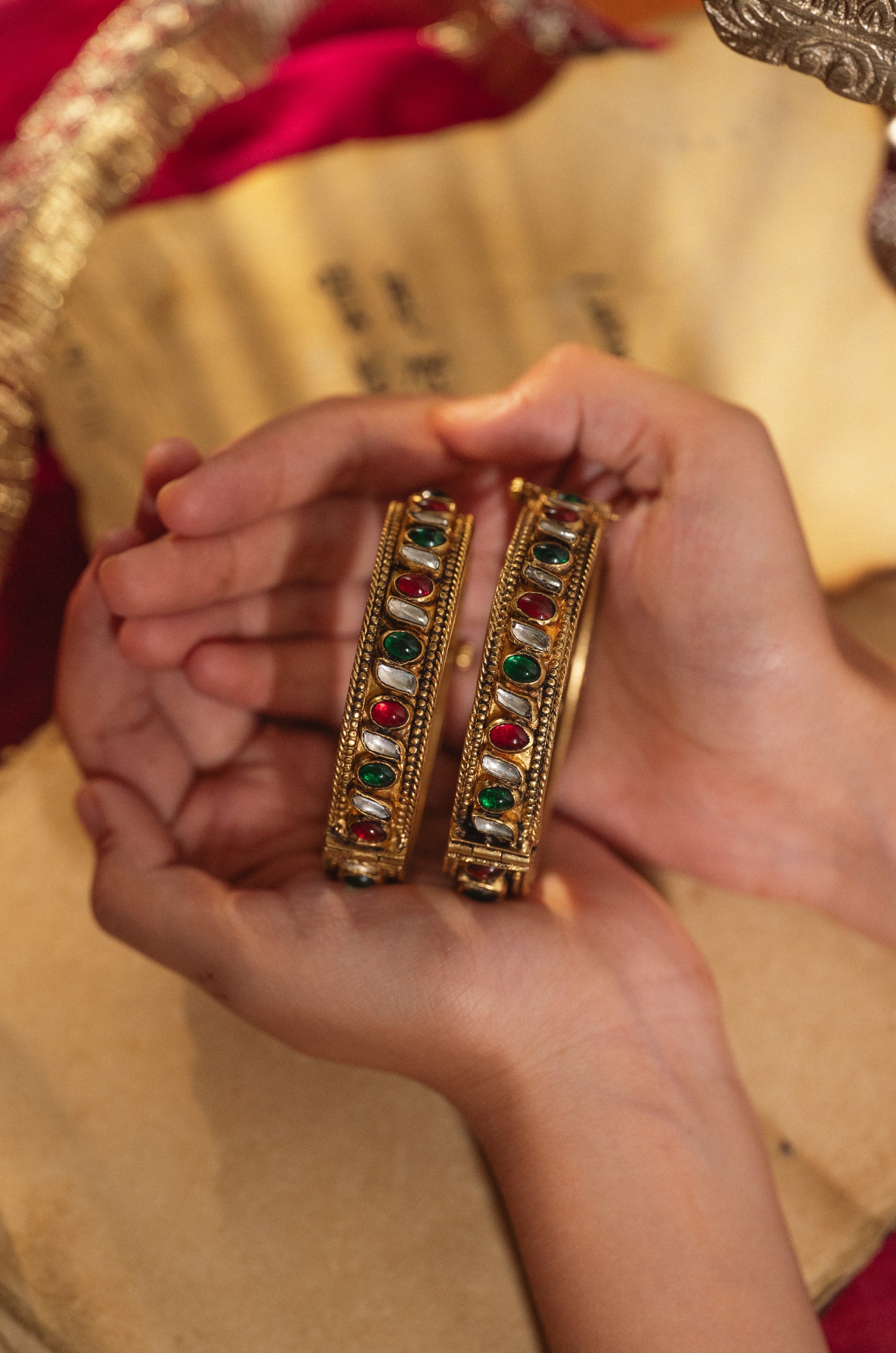 Vehanika Kundan Bangles - Set of 2