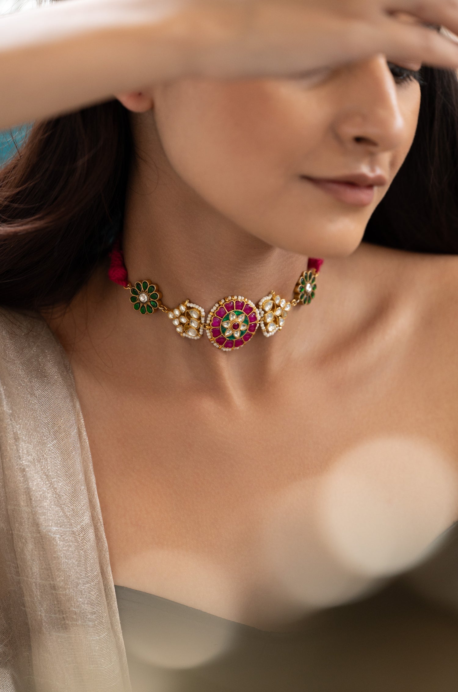 Kavisha Pink Kundan Necklace