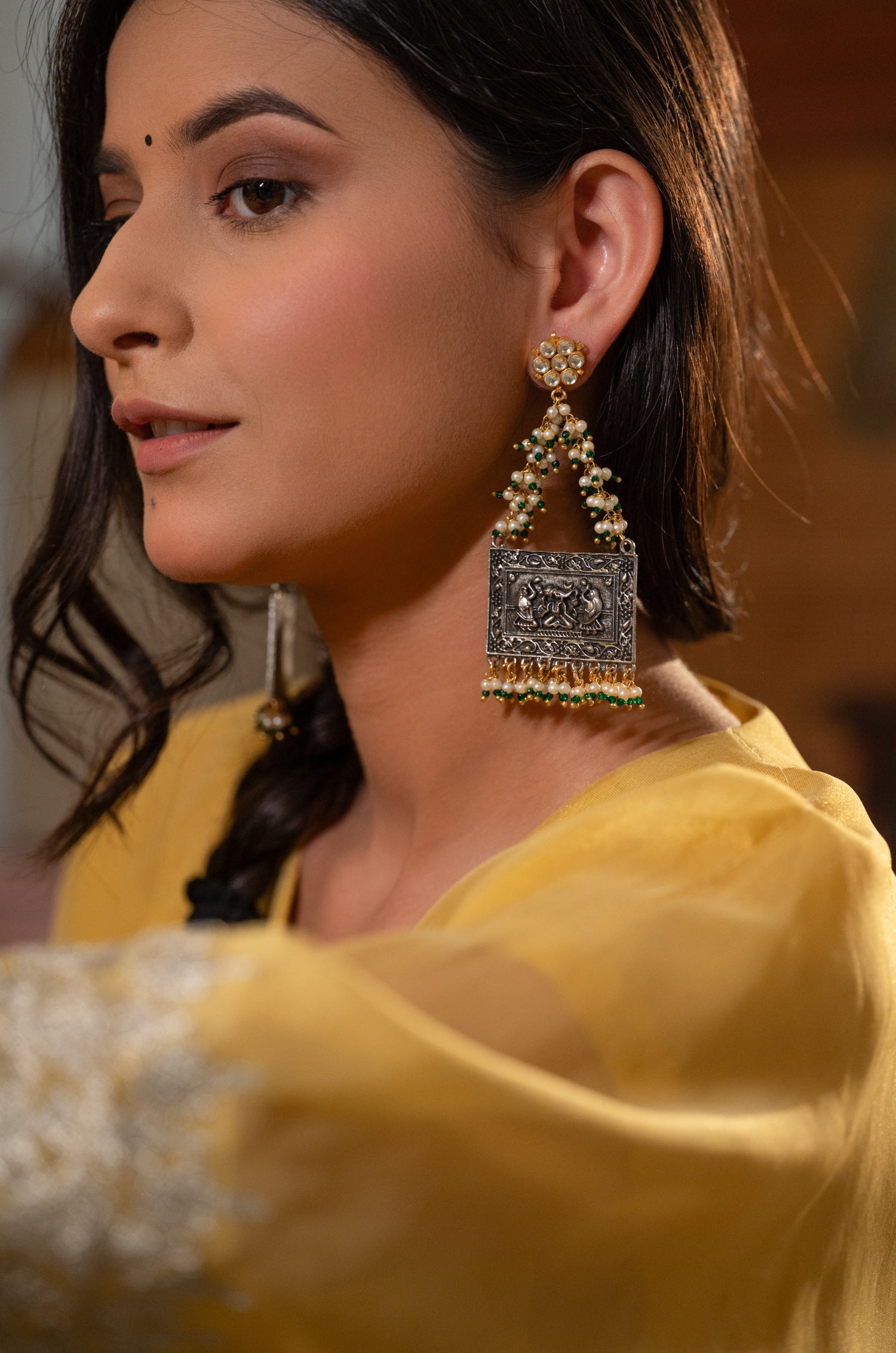 Vamika Kundan Antique Earrings
