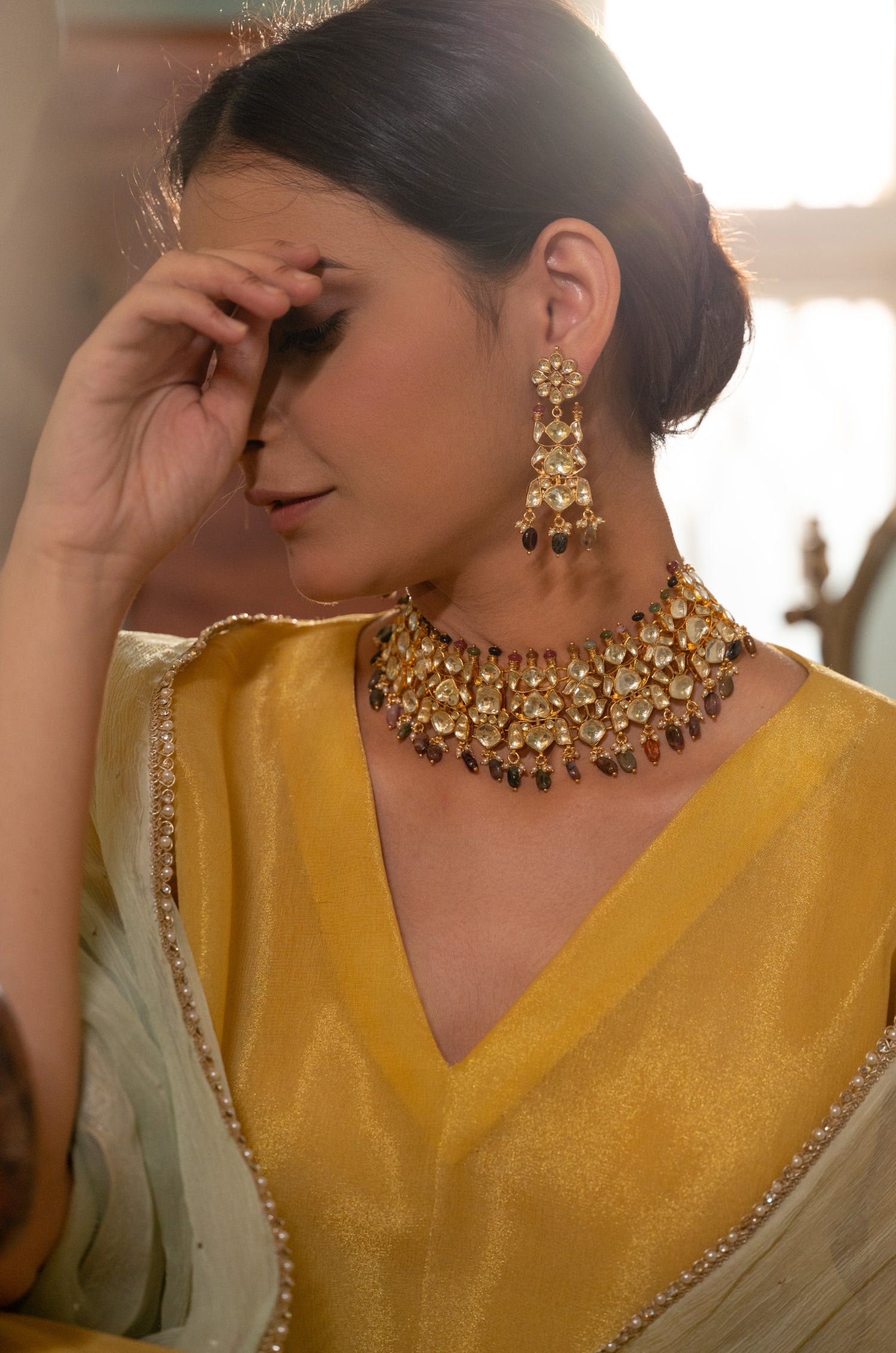 Daksha Multicolored Choker Necklace Set
