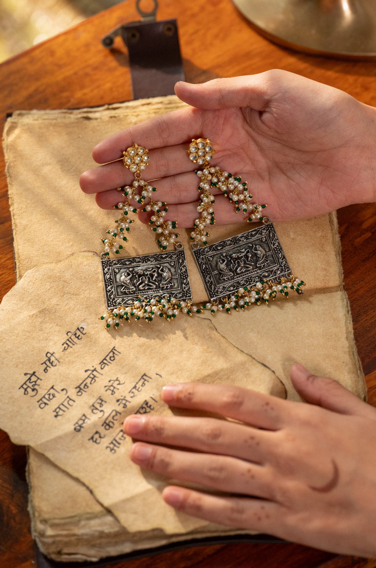 Vamika Kundan Antique Earrings