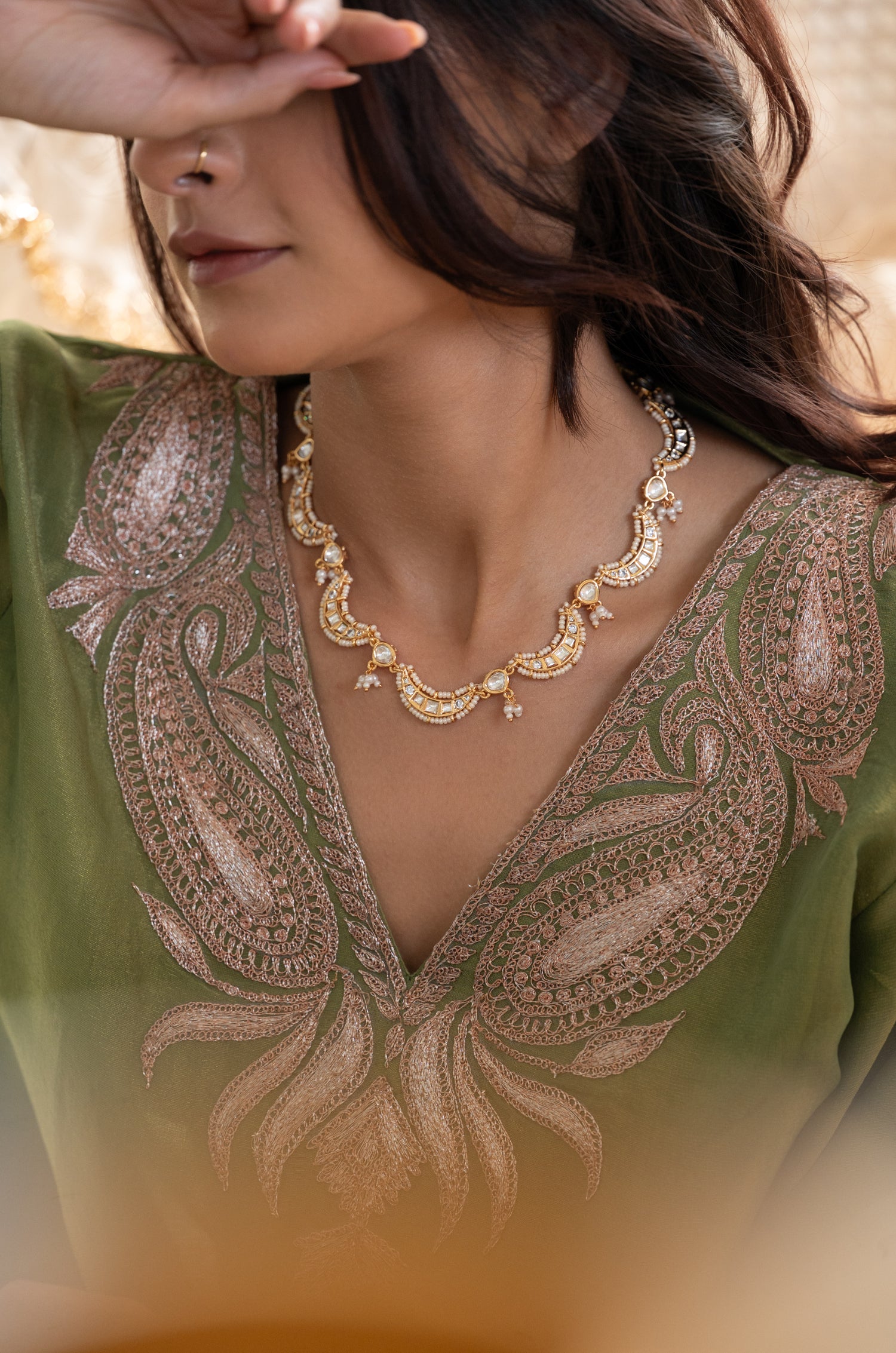 Suhasini Pearl Kundan Necklace