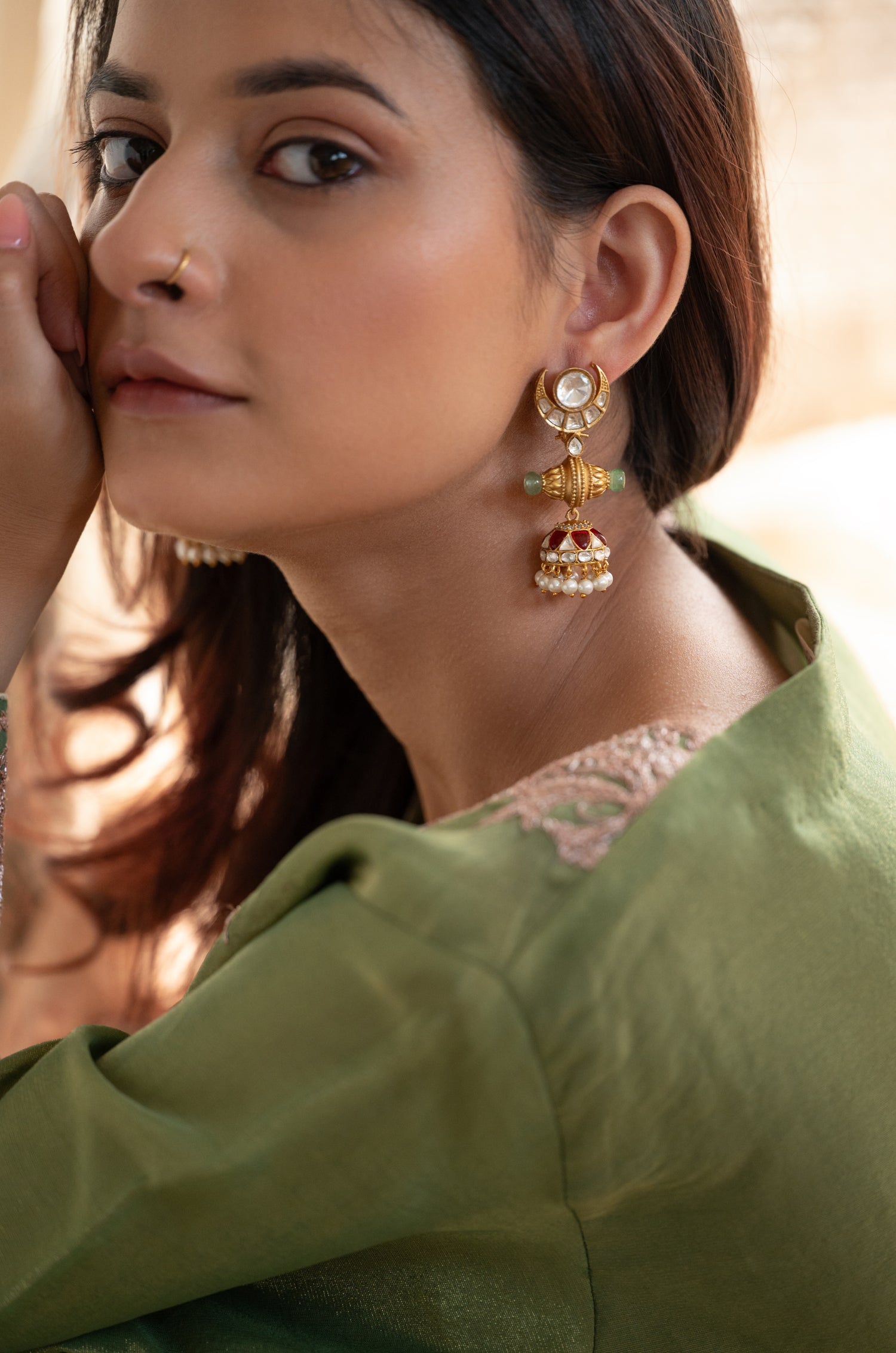 Sahira Kundan Jhumka Earrings