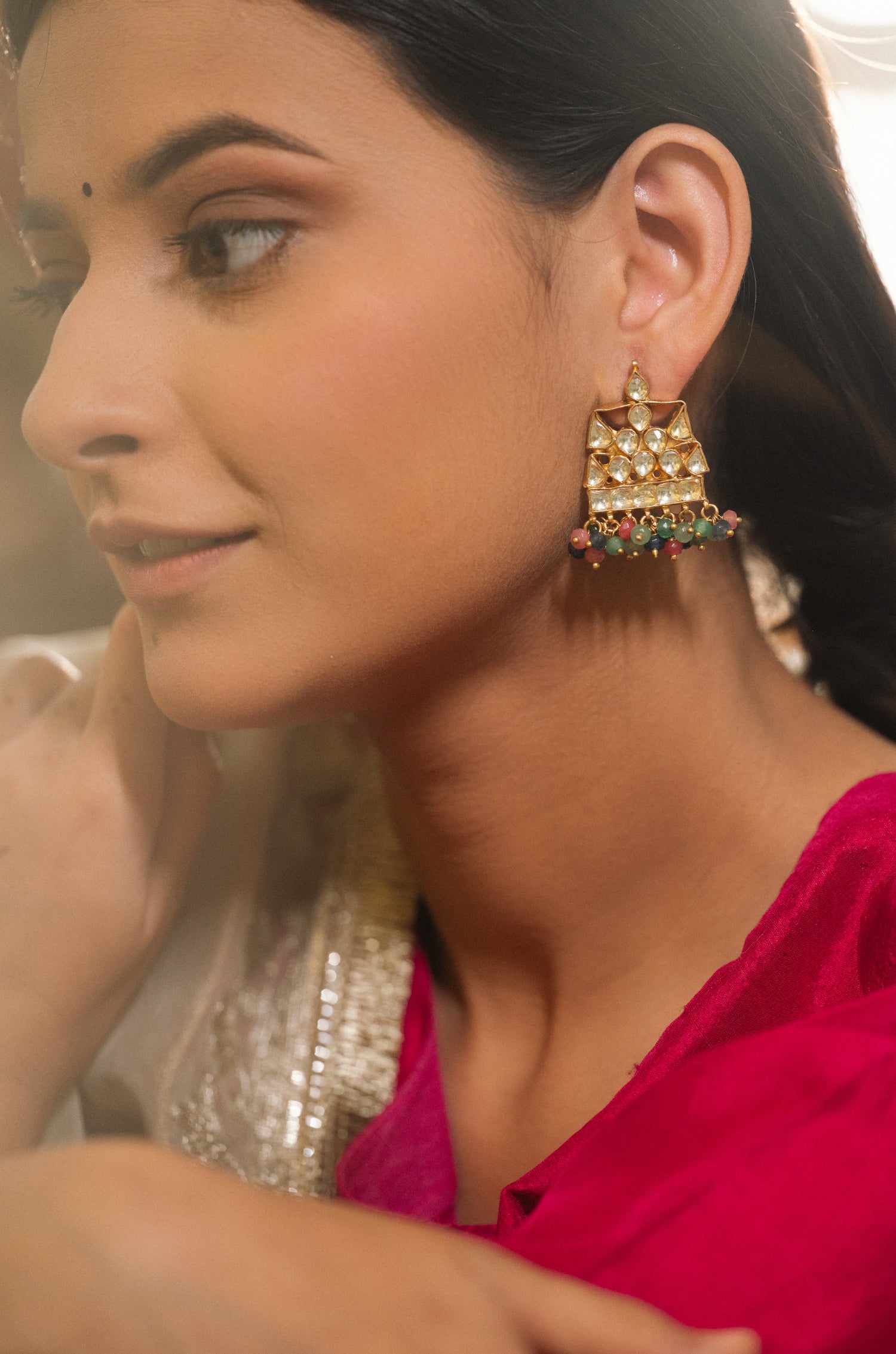 Naviya Kundan Multicolored Earrings