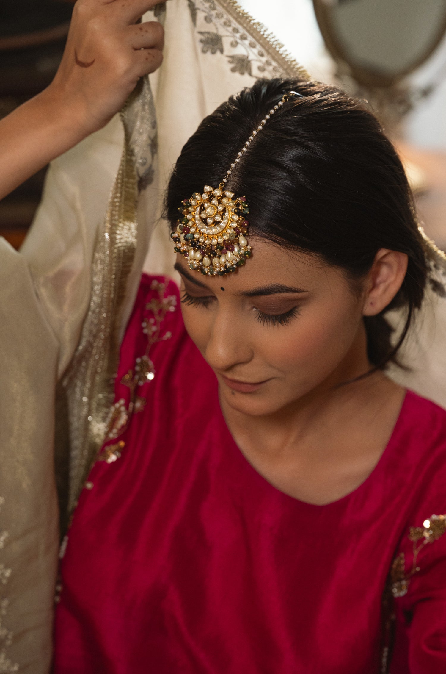 Adirika Multicolored Kundan Maangtikka