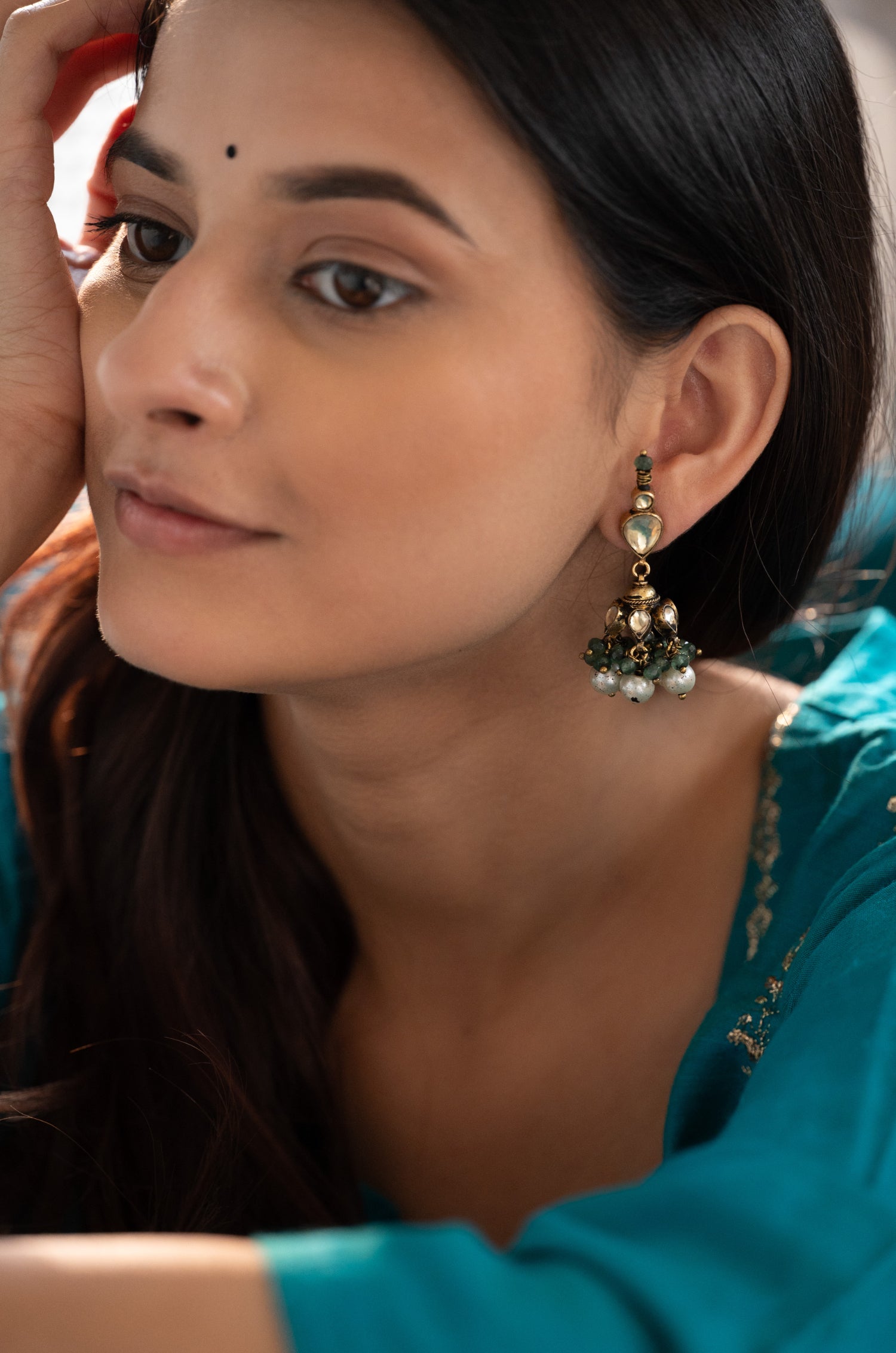 Aadhira Kundan Jhumka Earrings