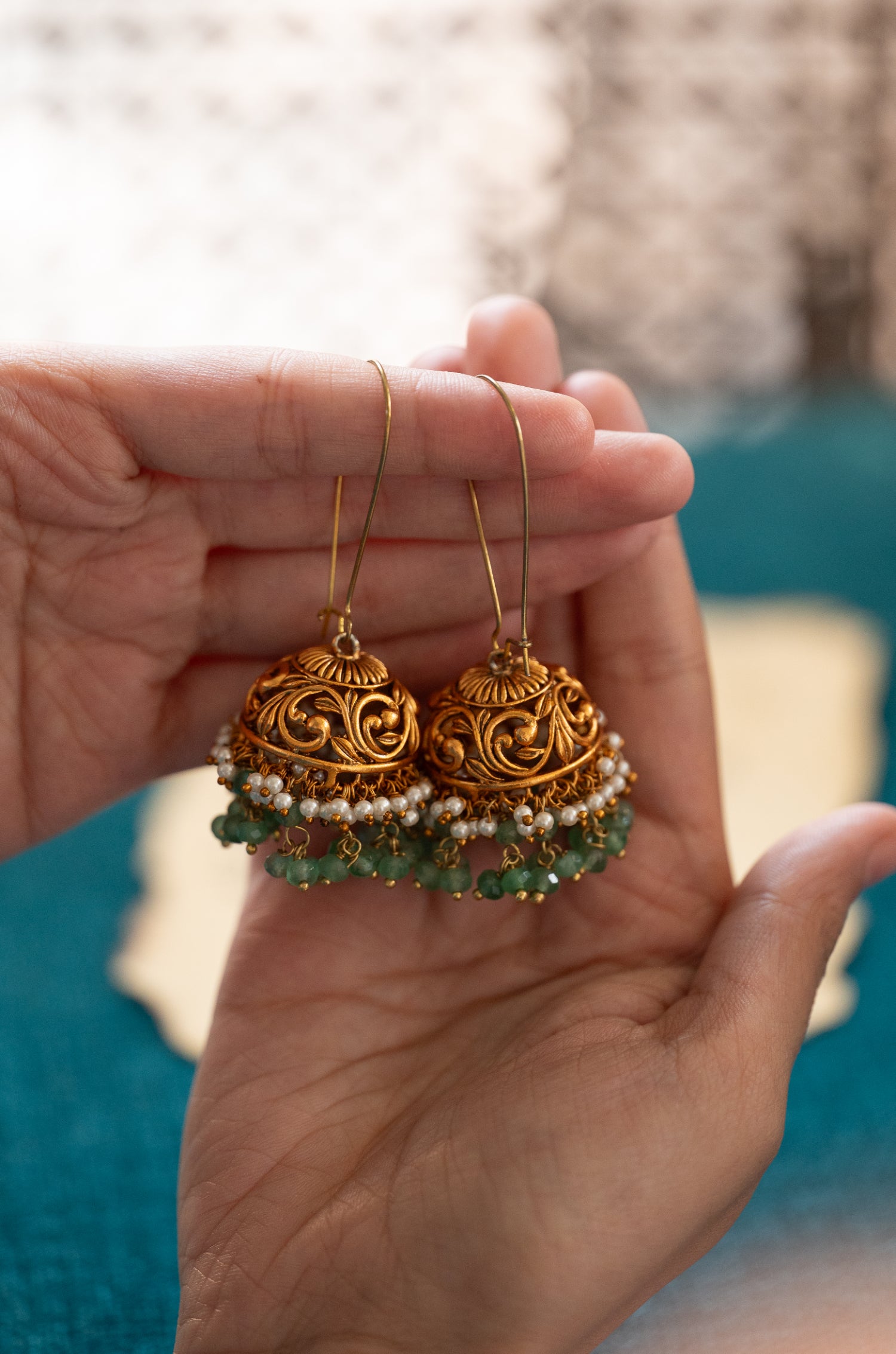 Madhavi Temple Work Jhumka