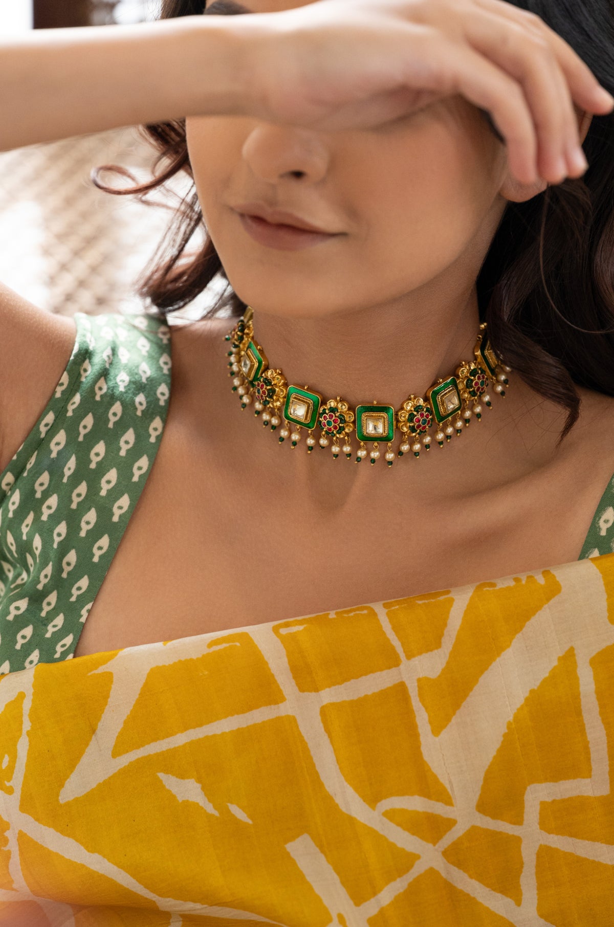 Himani Green Polki Necklace Set