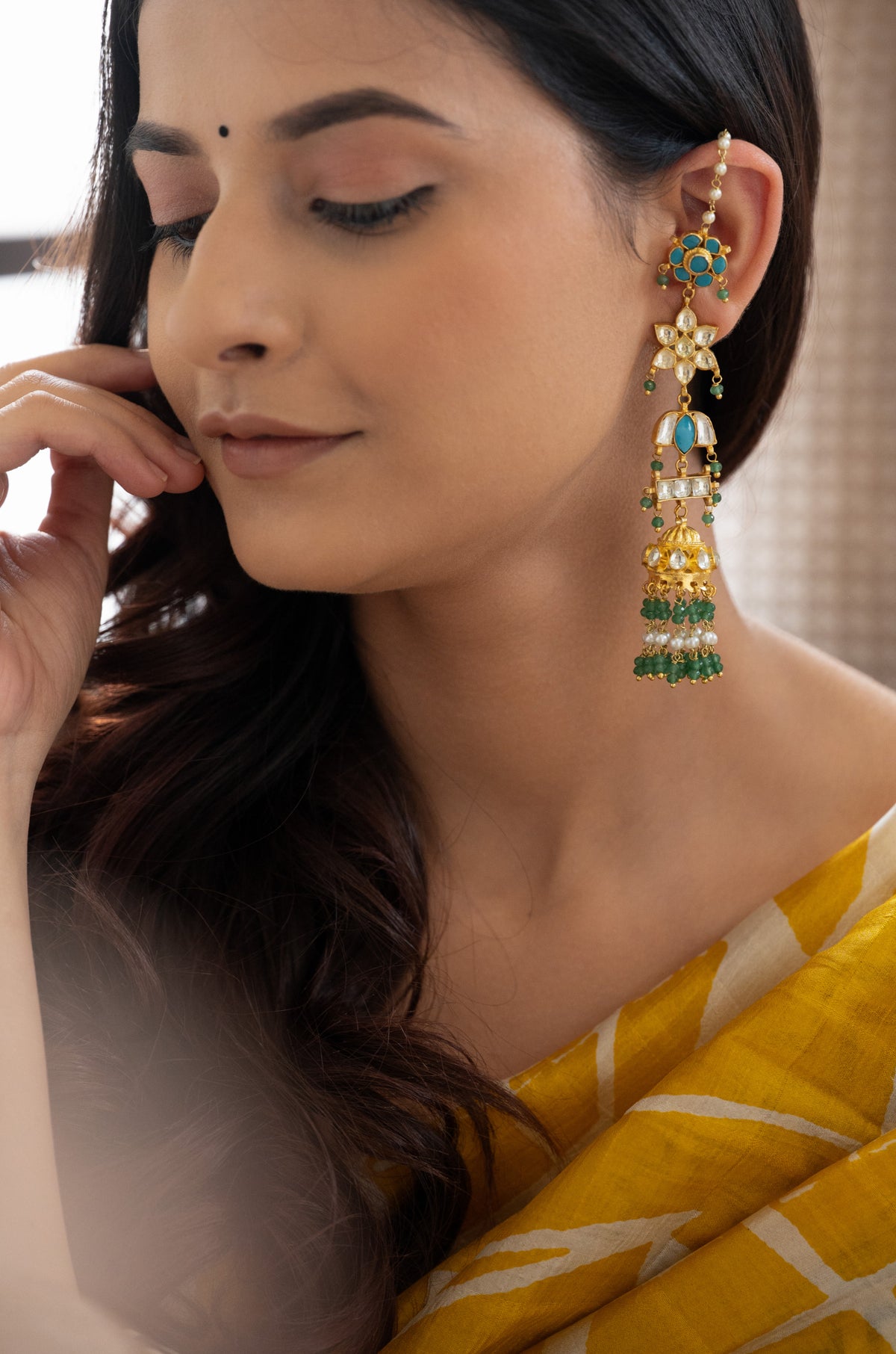 Trisha Turquoise Jhumka Earrings