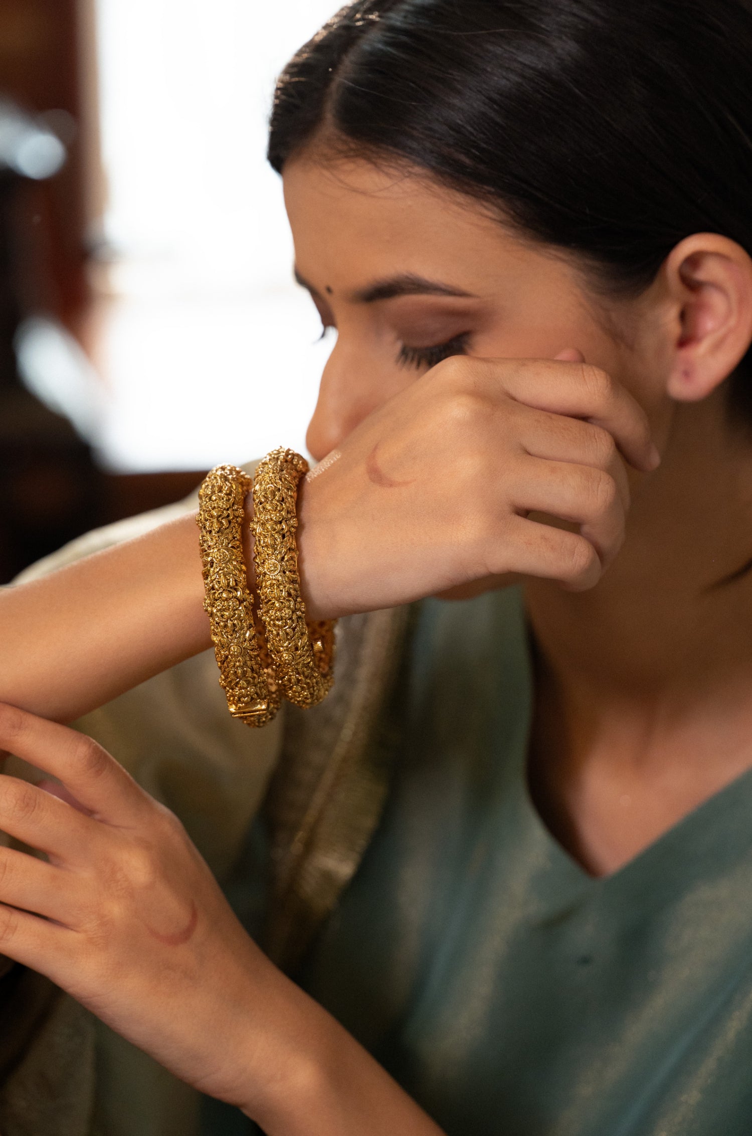 Vanika Temple Bangles - Set of 2