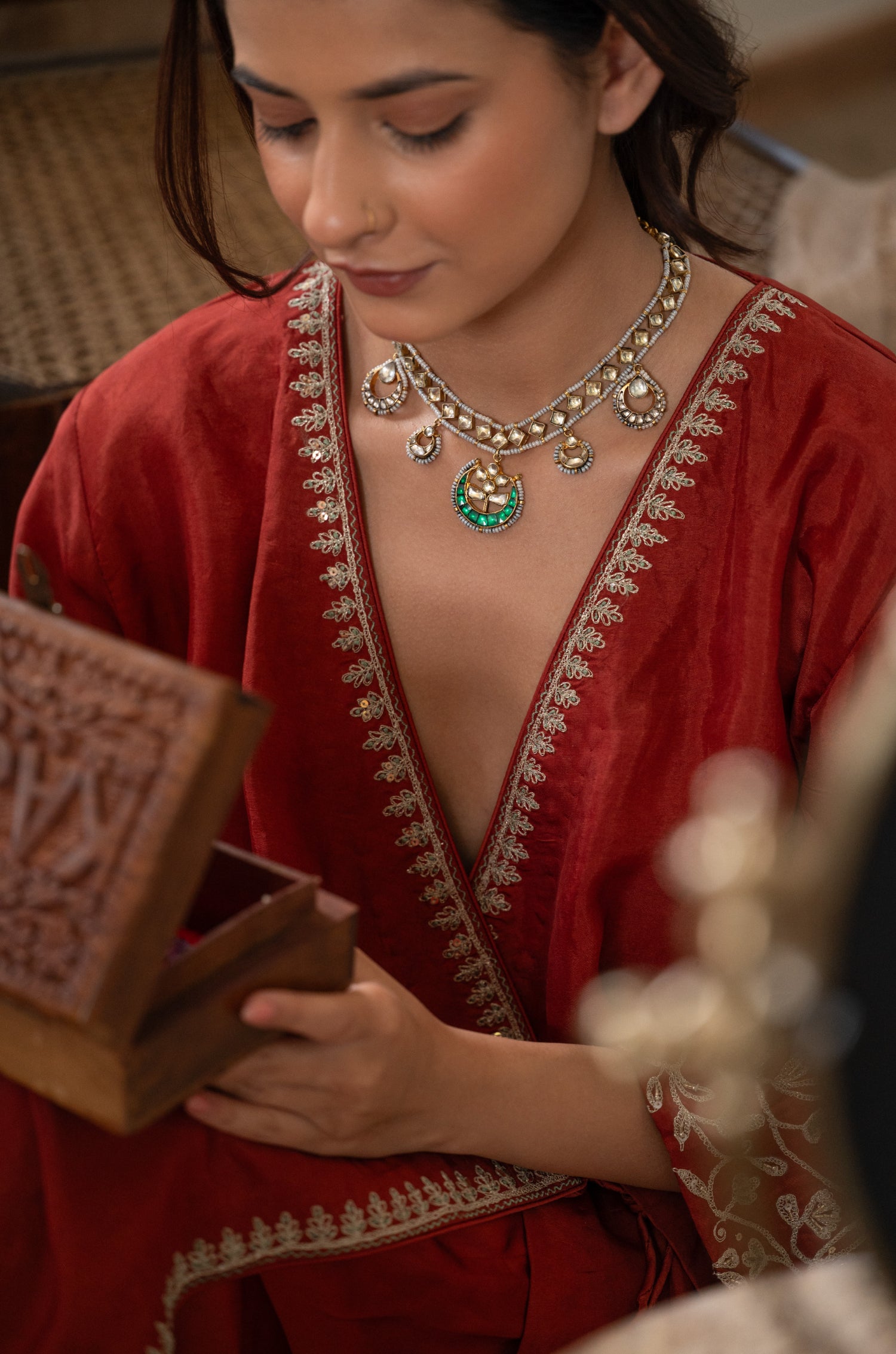 Myra Green Kundan Necklace