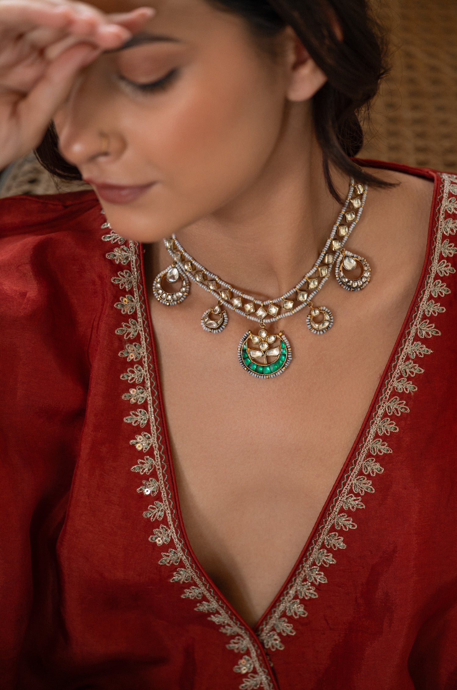 Myra Green Kundan Necklace