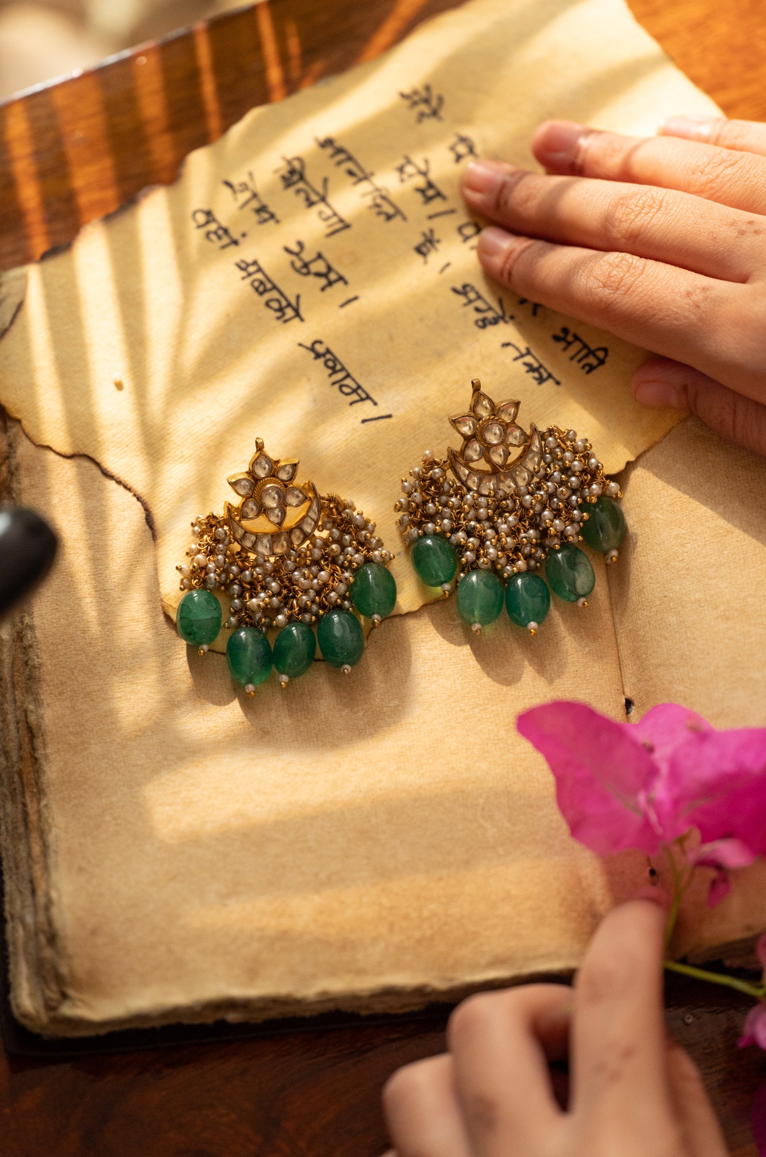 Niyati Green Kundan Earrings