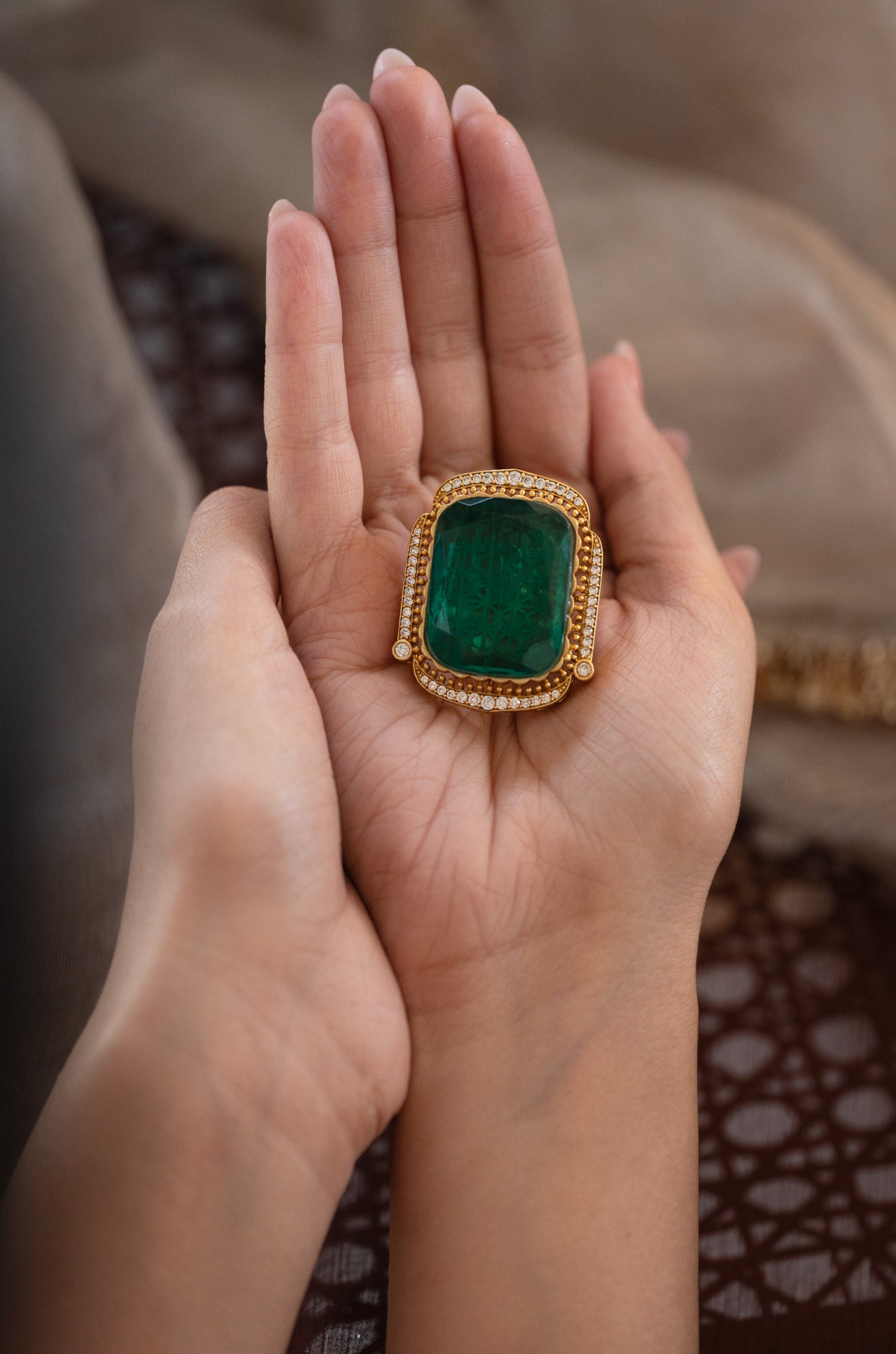 Sahana Green Victorian Ring